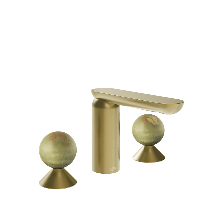 Gessi Washbasin Group 74555 in Brass Brushed Pvd