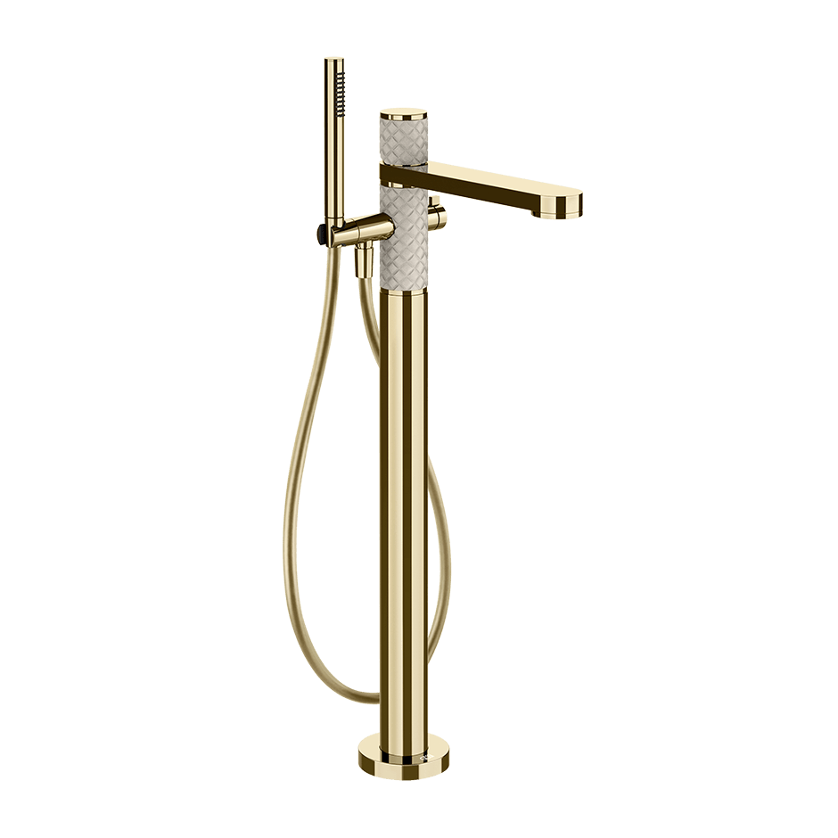 Gessi Bath Mixer 78228 in Crème/Brass Pvd