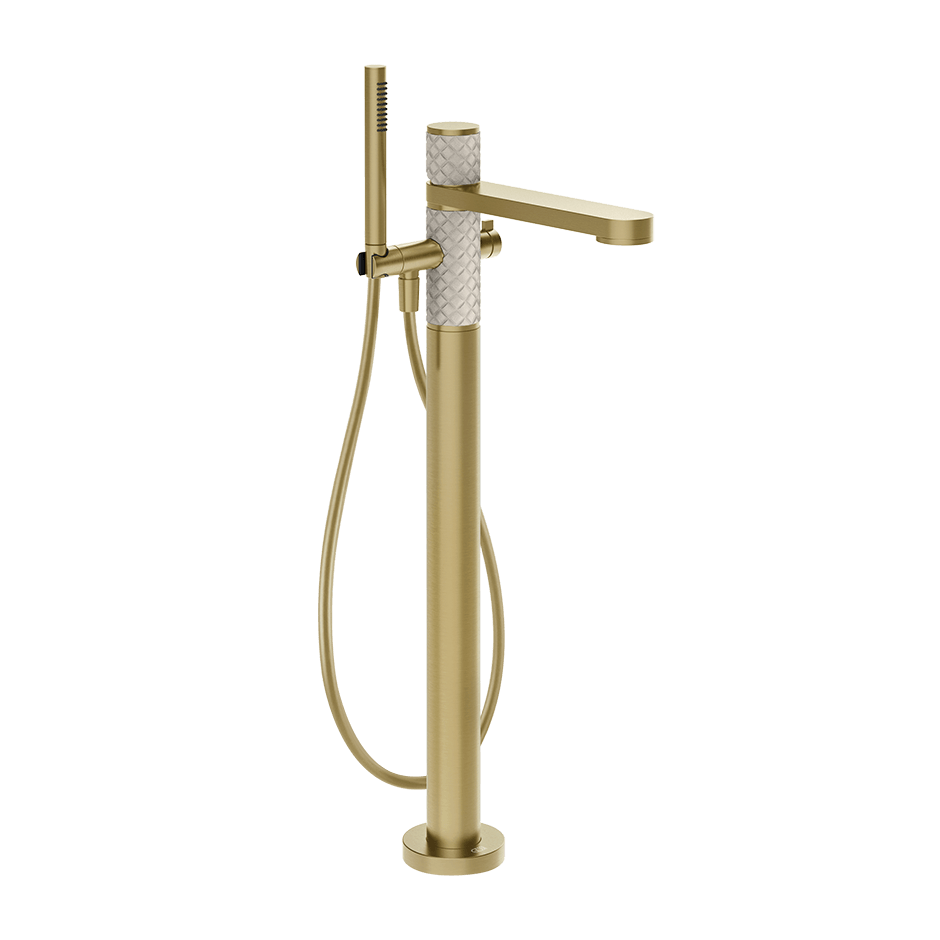 Gessi Bath Mixer 78228 in Crème/Brass Brushed Pvd