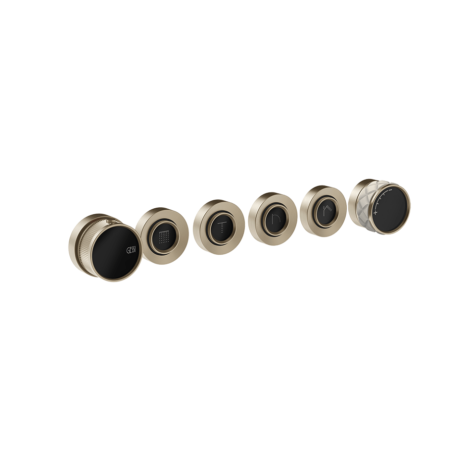 Gessi Shower Mixer 78238 in Crème/Finox Brushed Nickel