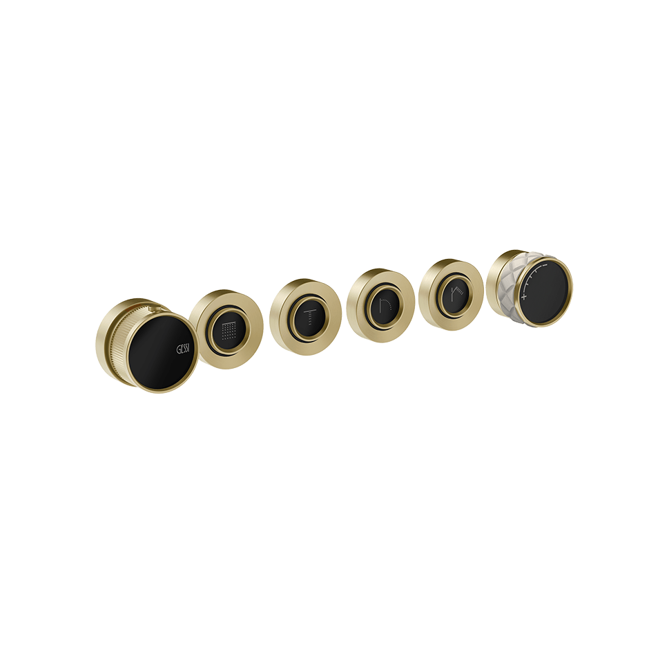 Gessi Shower Mixer 78238 in Crème/Brass Brushed Pvd