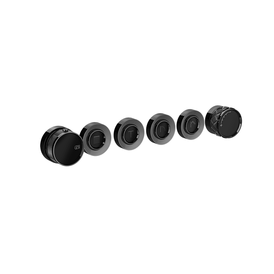 Gessi Shower Mixer 78238 in Nero/Black Metal Pvd