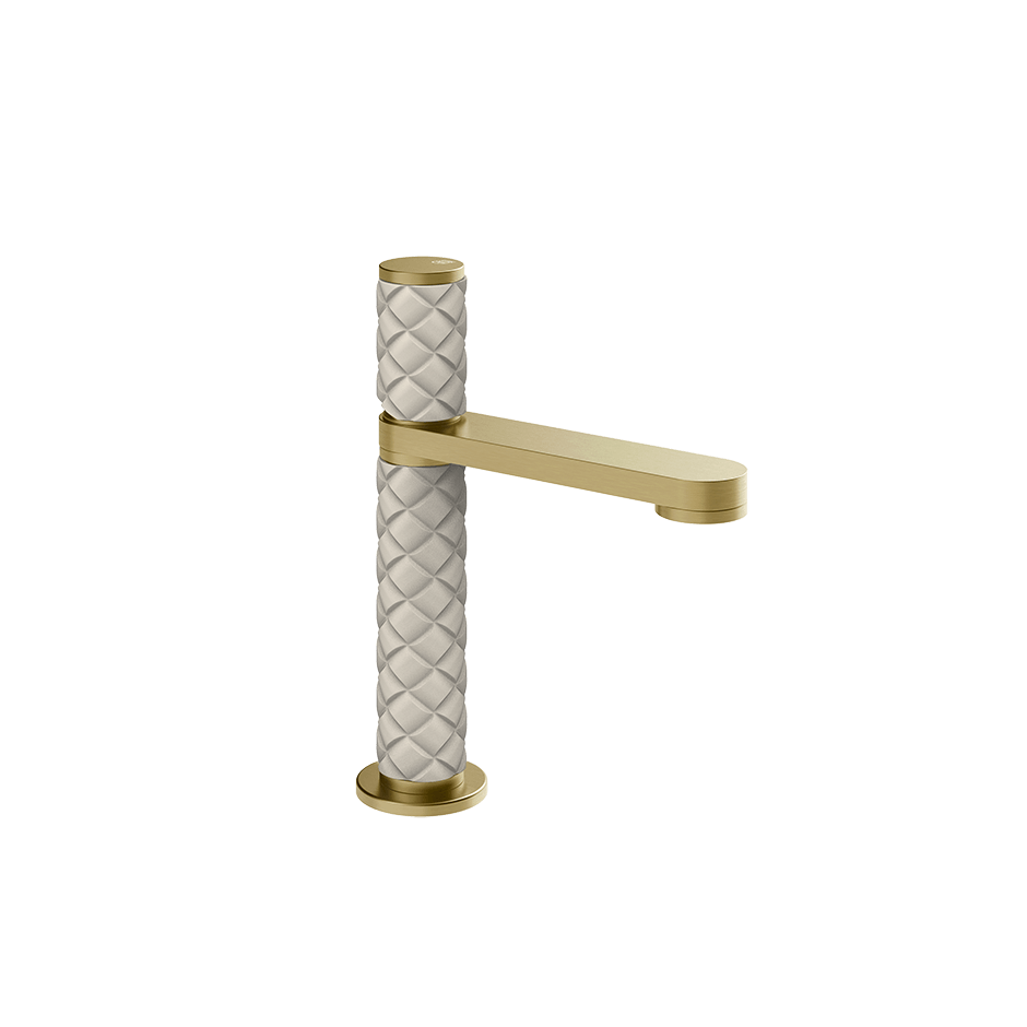 Gessi Washbasin Mixer 78251 in Crème/Brass Brushed Pvd