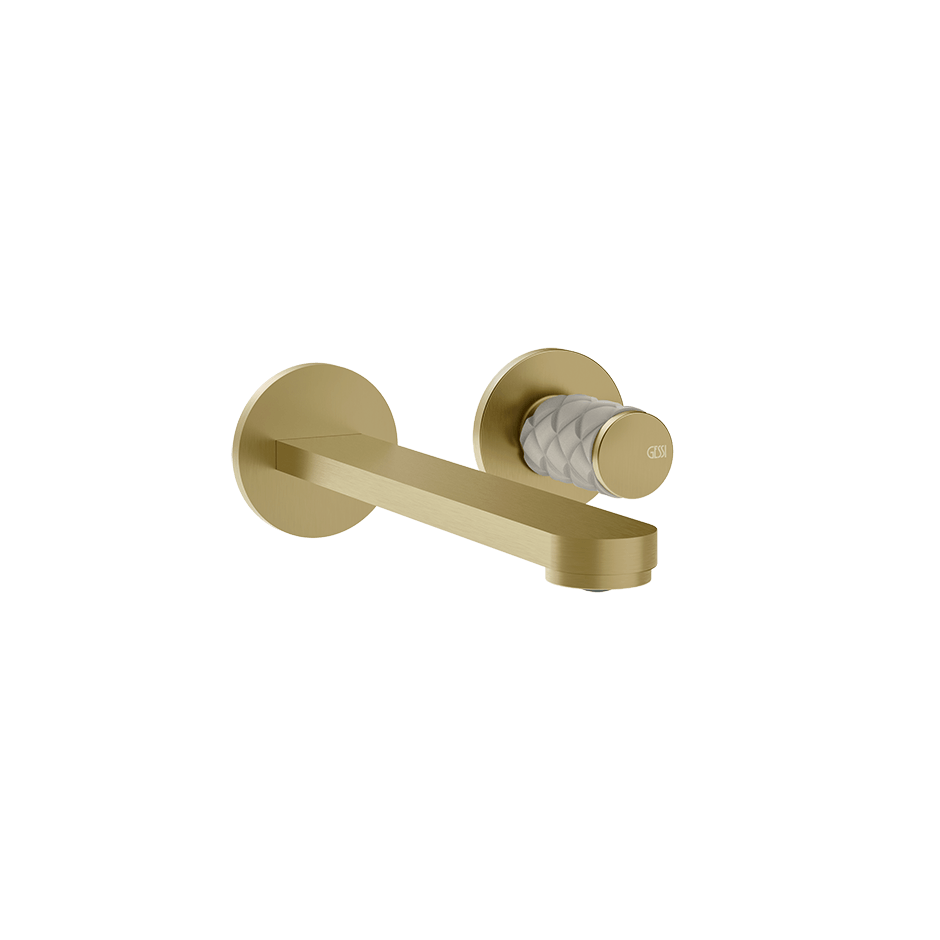 Gessi Washbasin Mixer 78288 in Crème/Brass Brushed Pvd