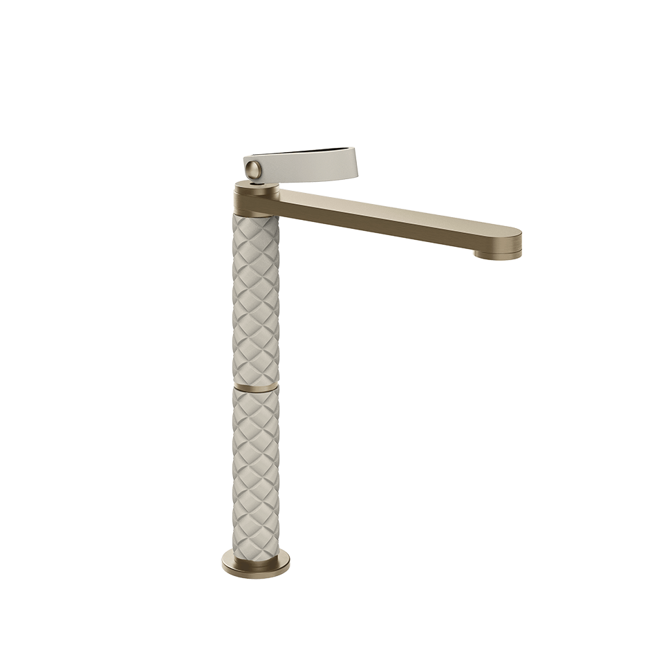 Gessi Washbasin Mixer 78404 in Crème/Finox Brushed Nickel