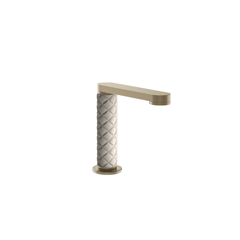 Gessi Basin Spout 78421 in Crème/Finox Brushed Nickel