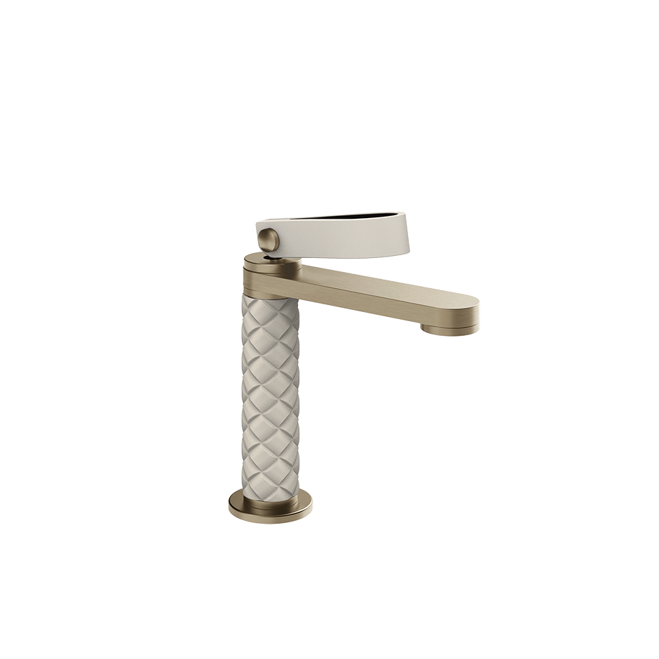 Gessi Washbasin Mixer 78451 in Crème/Finox Brushed Nickel