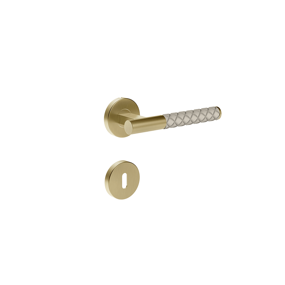 Gessi Internal Door Handle 78640 in Crème/Brass Brushed Pvd