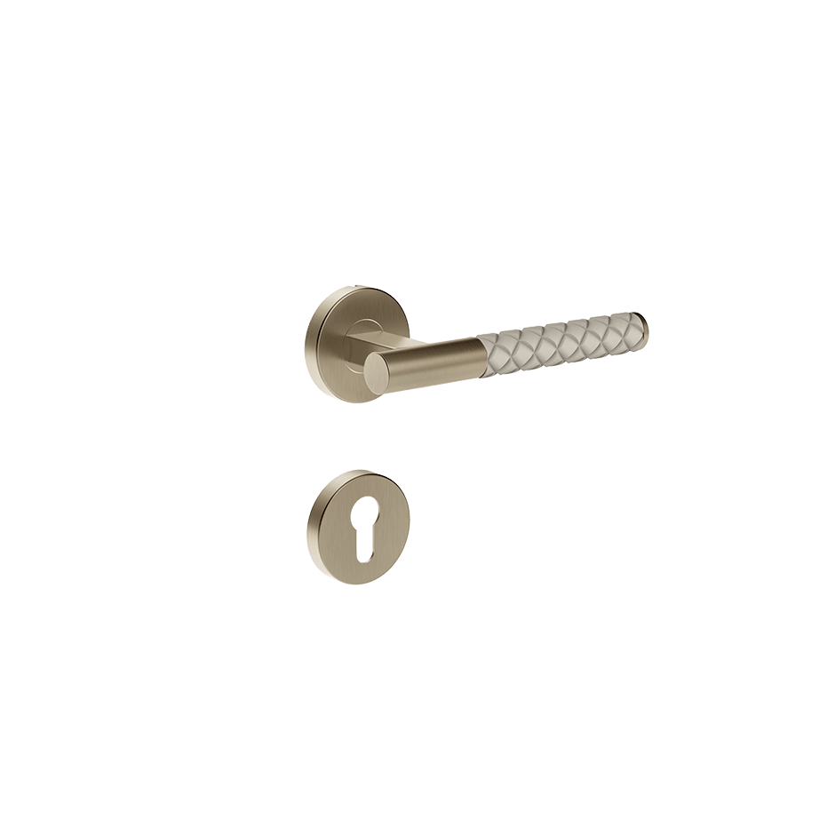 Gessi Internal Door Handle 78641 in Crème/Finox Brushed Nickel