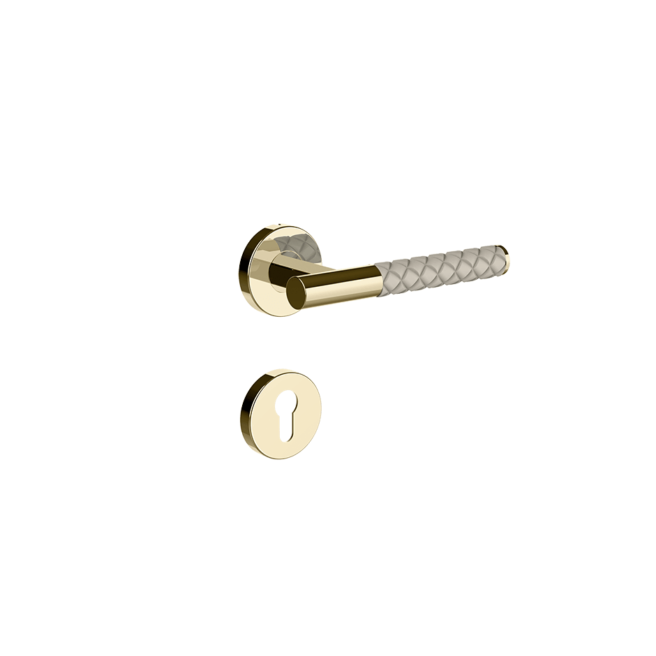 Gessi Internal Door Handle 78641 in Crème/Brass Pvd