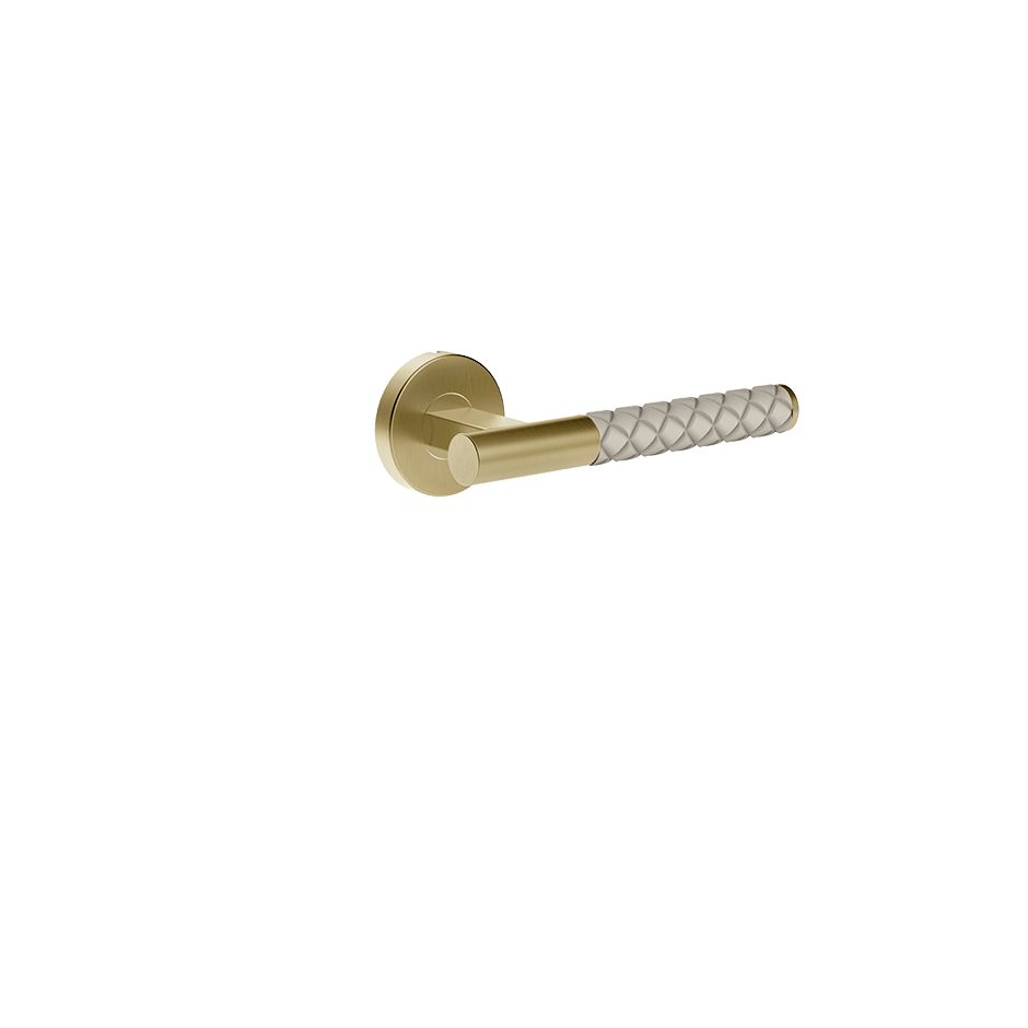 Gessi Internal Door Handle 78642 in Crème/Brass Brushed Pvd