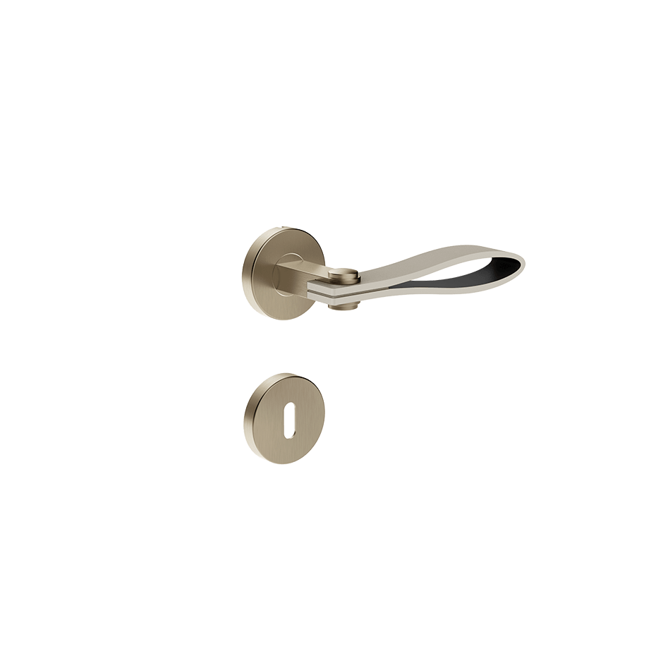 Gessi Internal Door Handle 78644 in Crème/Finox Brushed Nickel