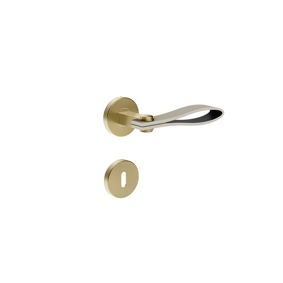 Gessi Internal Door Handle 78644 in Crème/Brass Brushed Pvd