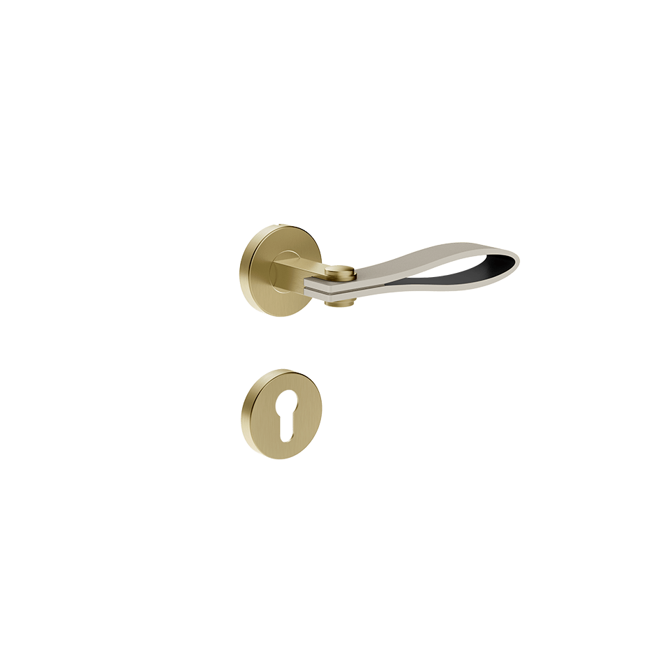 Gessi Internal Door Handle 78645 in Crème/Brass Brushed Pvd