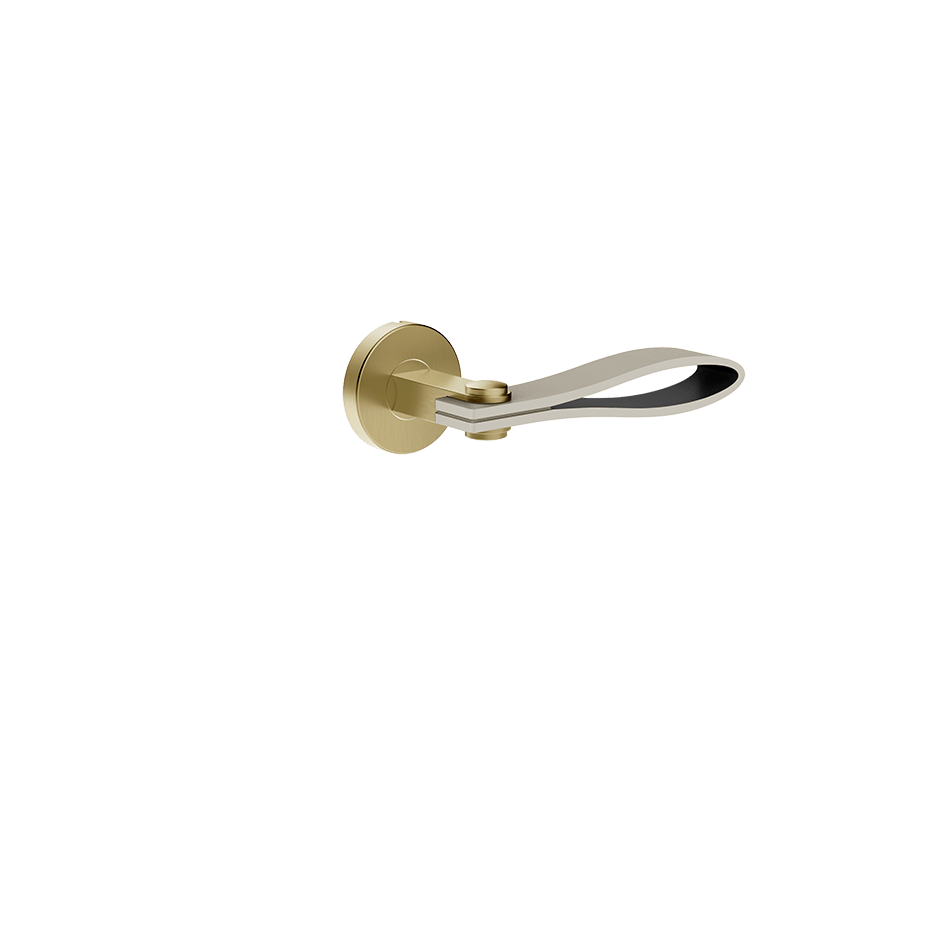 Gessi Internal Door Handle 78646 in Crème/Brass Brushed Pvd