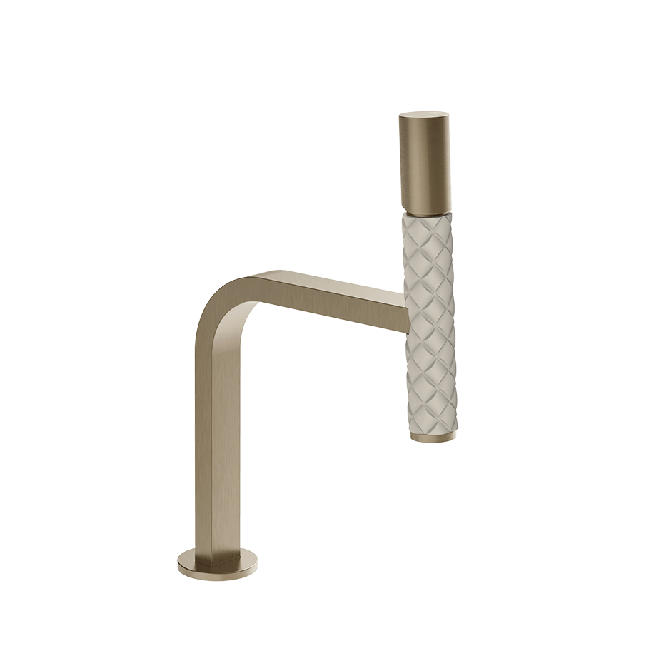 Gessi Washbasin Mixer 78651 in Crème/Finox Brushed Nickel