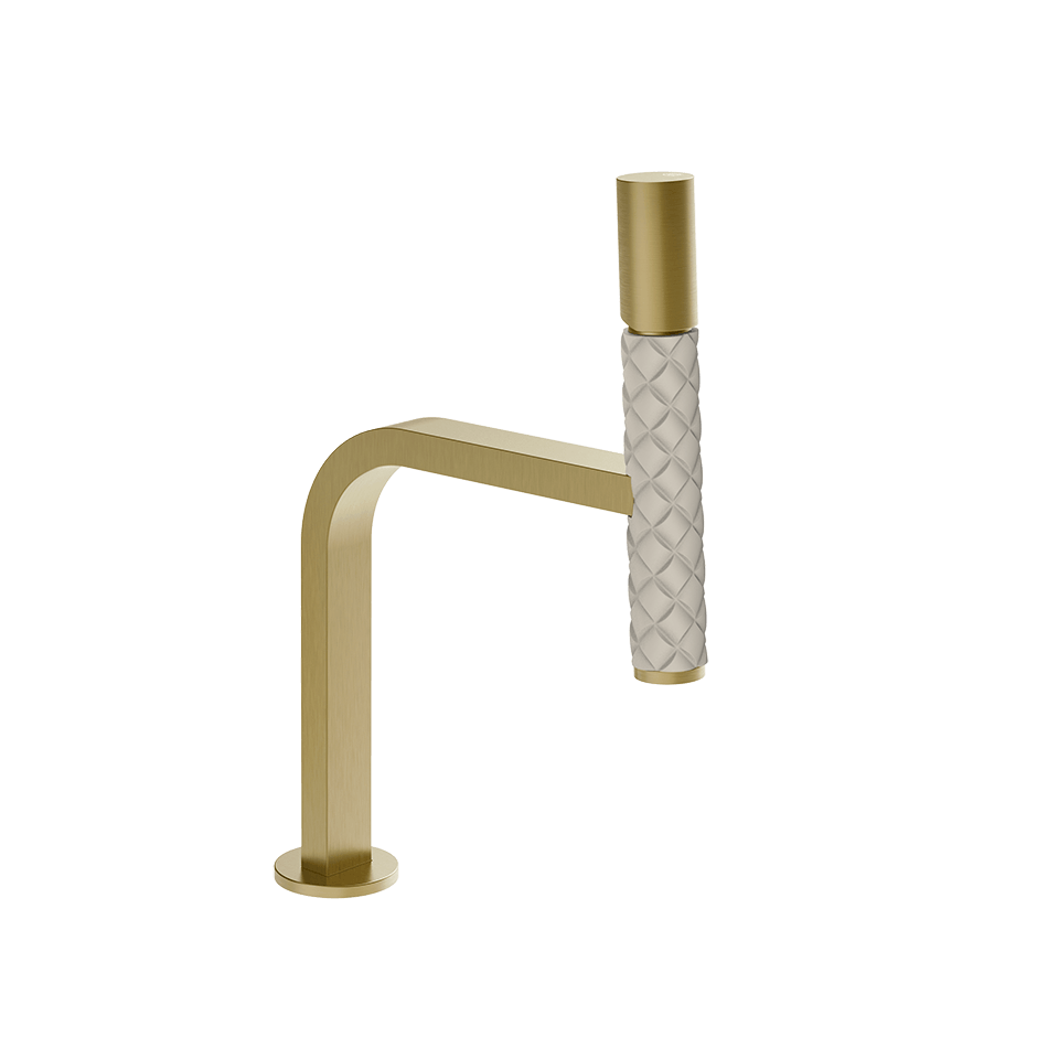 Gessi Washbasin Mixer 78651 in Crème/Brass Brushed Pvd