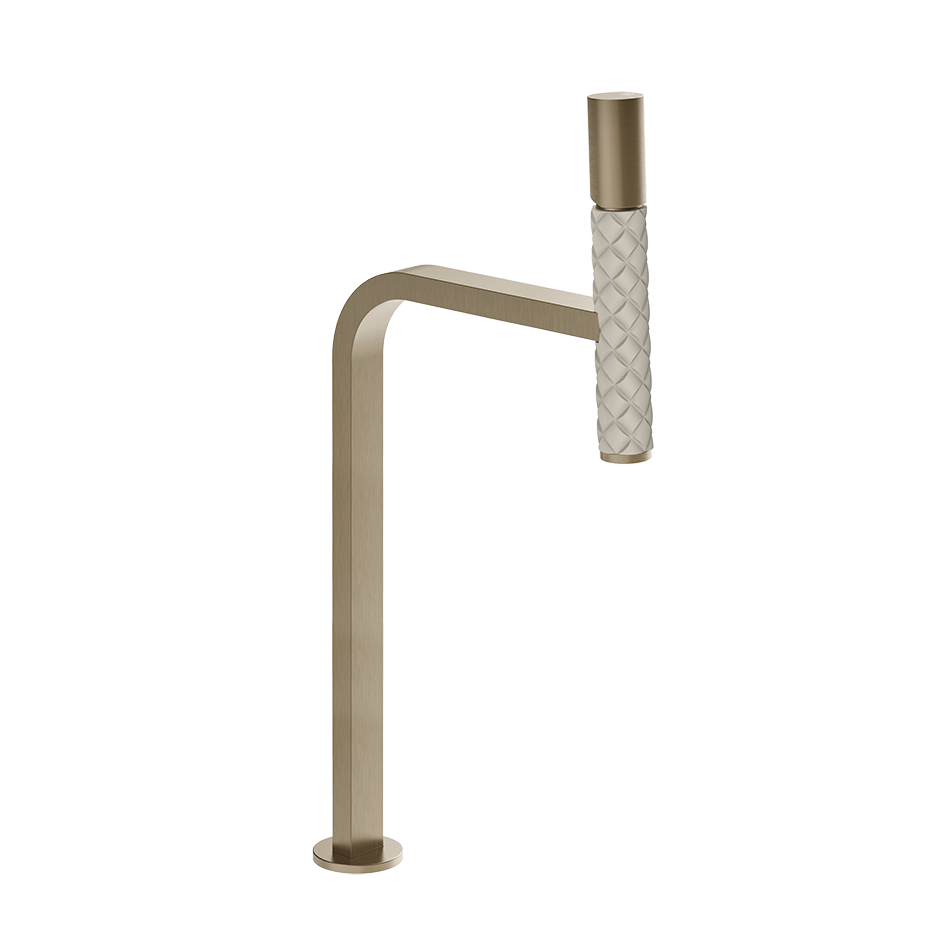 Gessi Washbasin Mixer 78653 in Crème/Finox Brushed Nickel