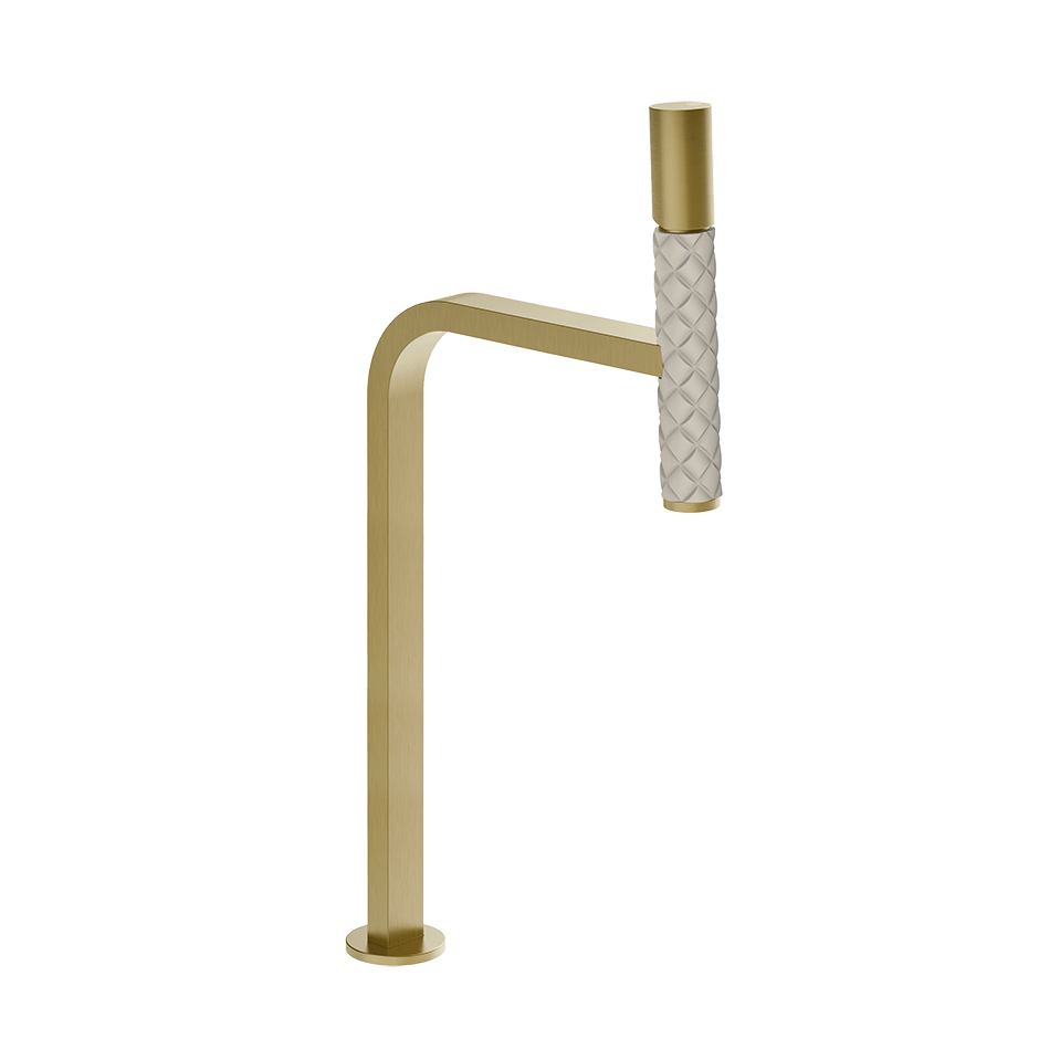 Gessi Washbasin Mixer 78653 in Crème/Brass Brushed Pvd