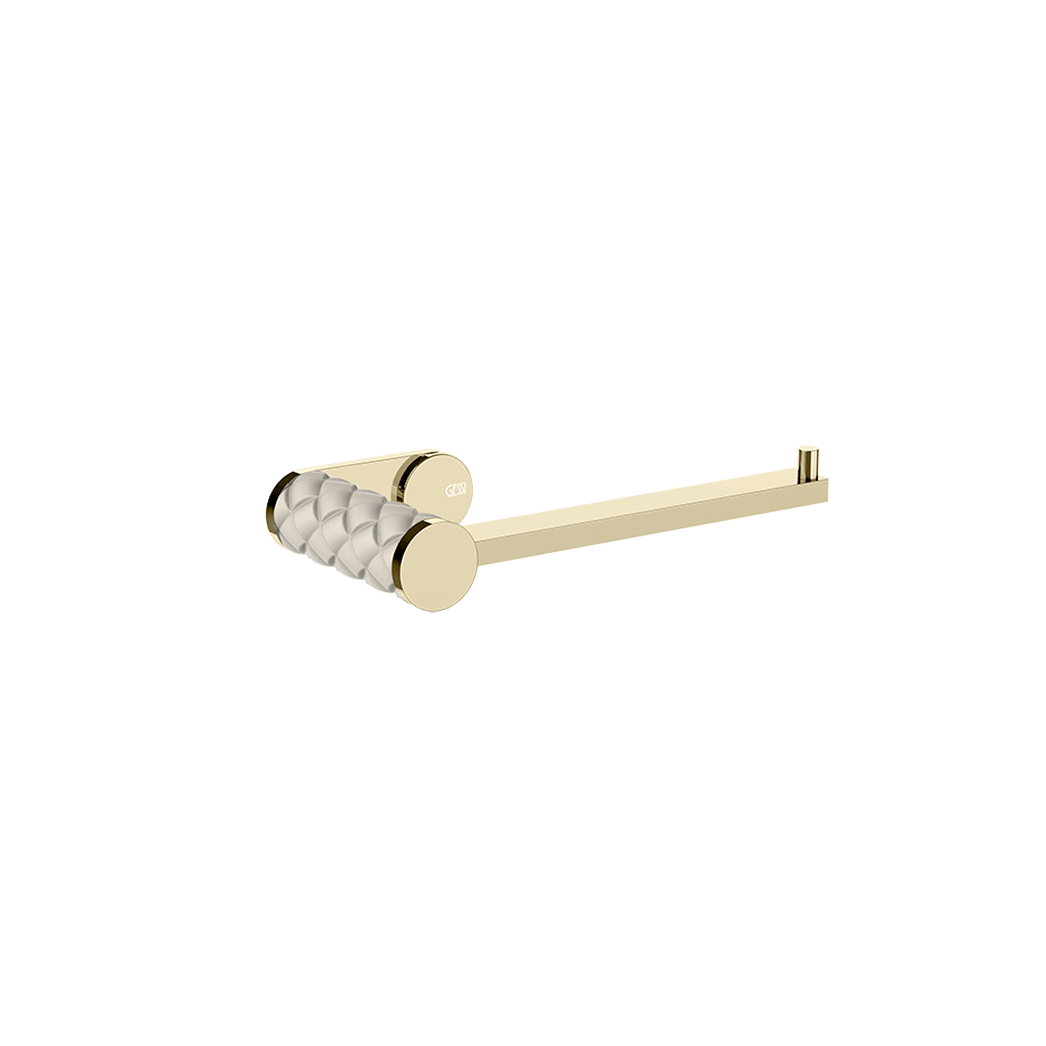 Gessi Paper Roll Holder 78655 in Crème/Brass Pvd