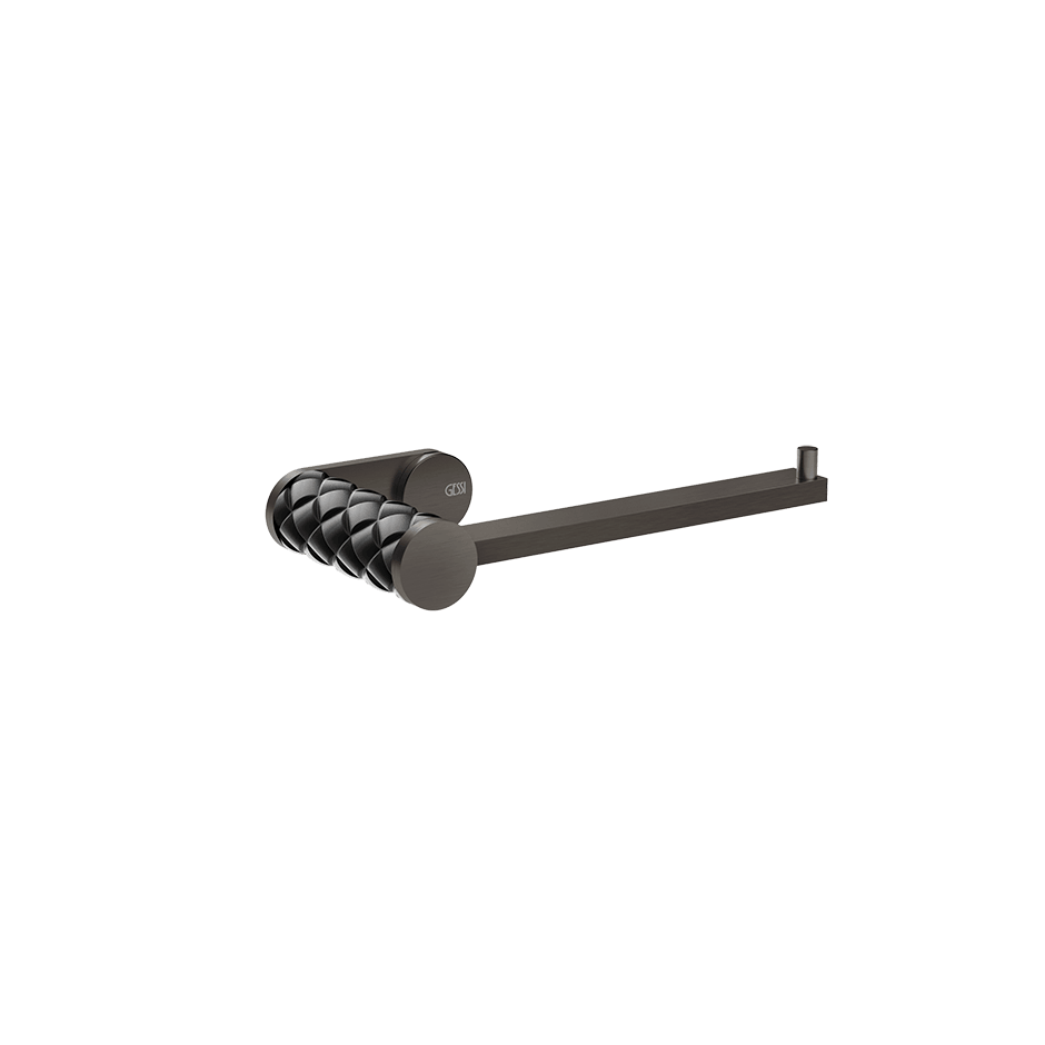 Gessi Paper Roll Holder 78655 in Nero/Black Metal Brushed Pvd