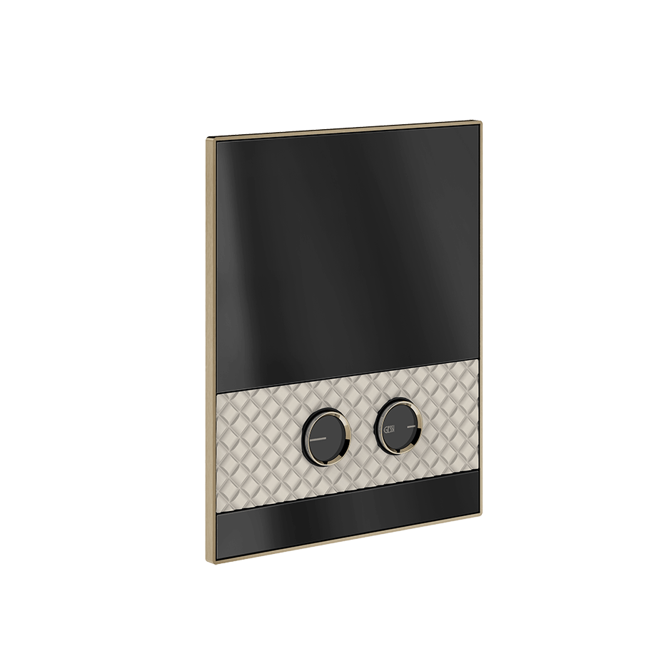 Gessi Flush Plate 78915 in Crème/Finox Brushed Nickel