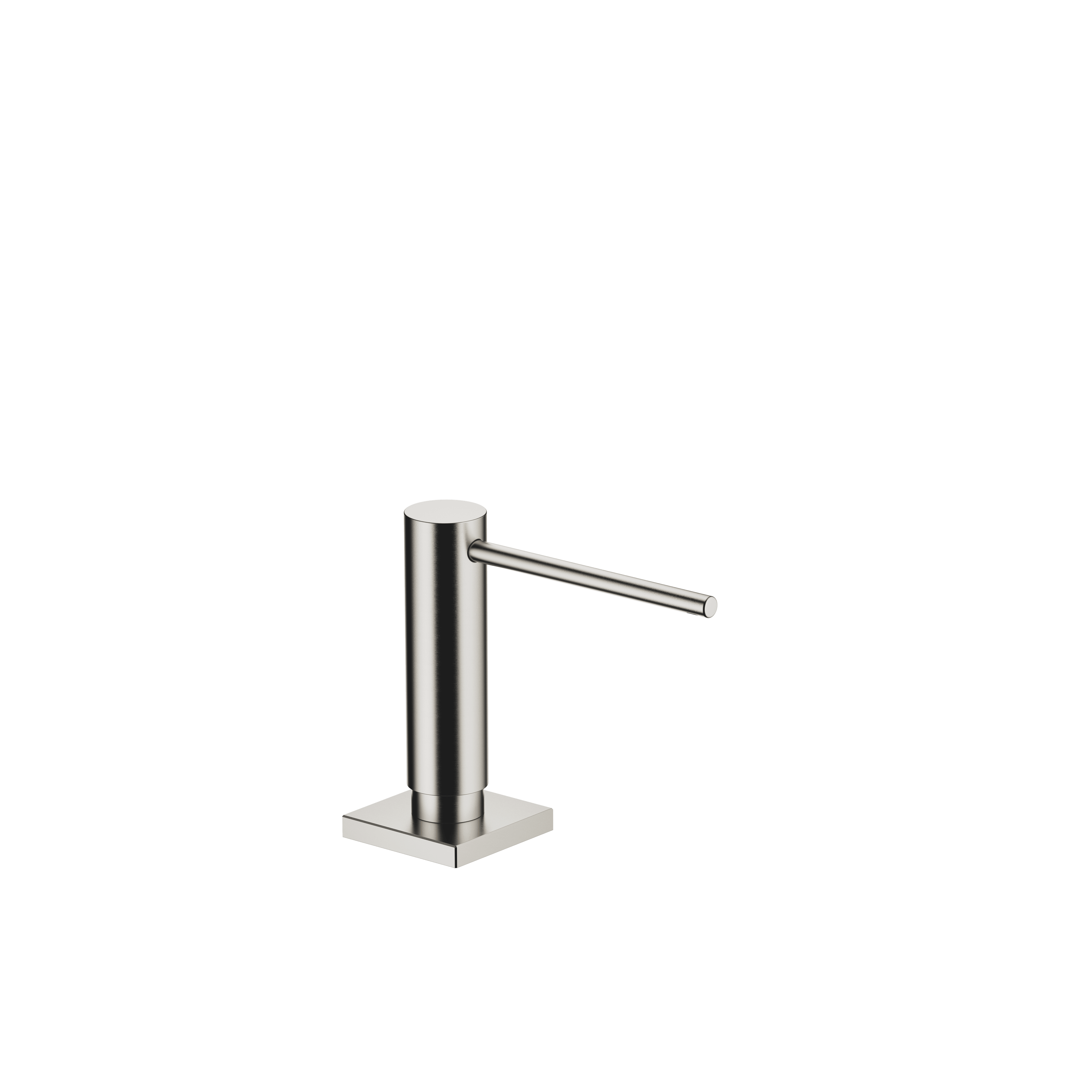 Dispenser with rosette in Brushed Platinum