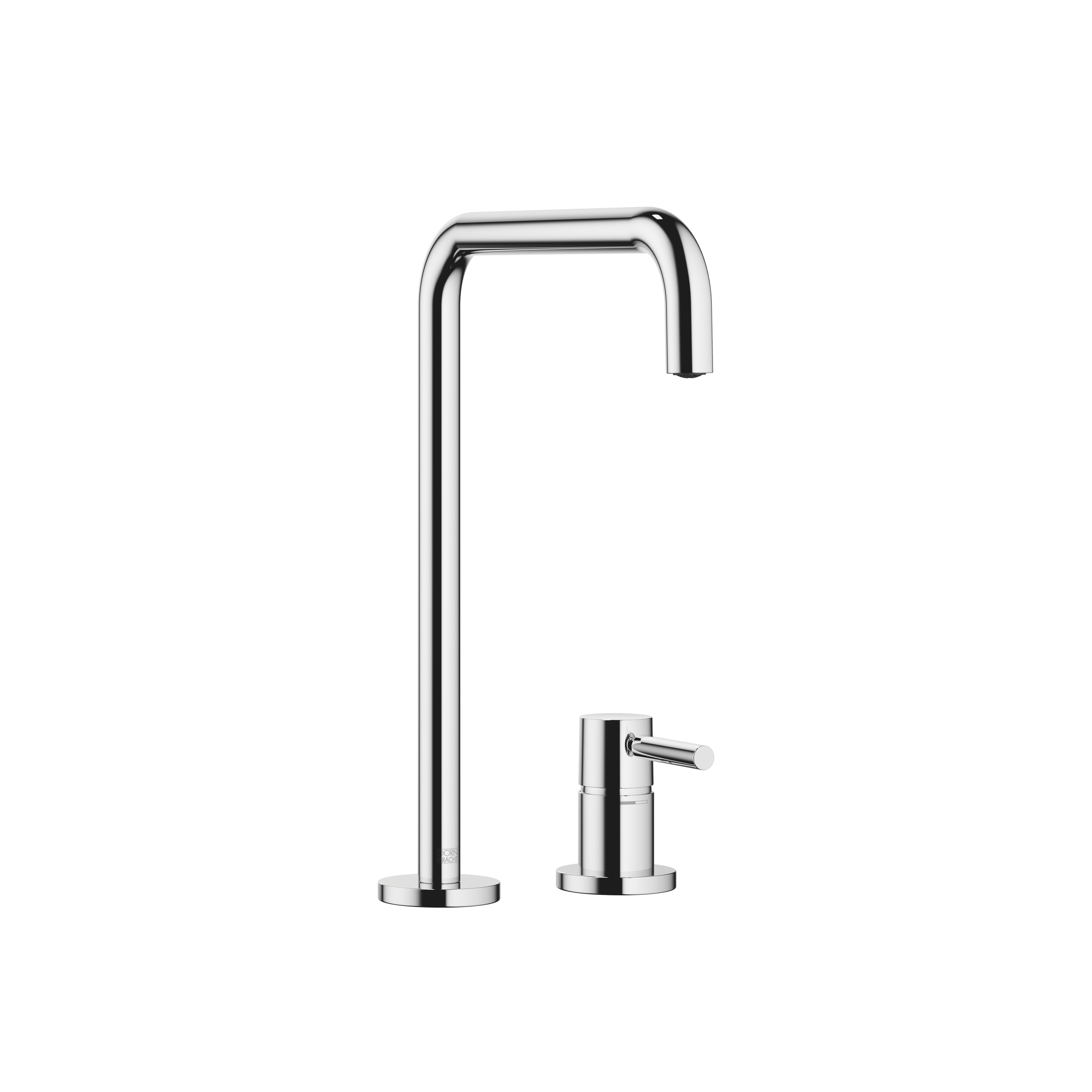 META SQUARE Two-hole mixer with individual rosettes in Chrome