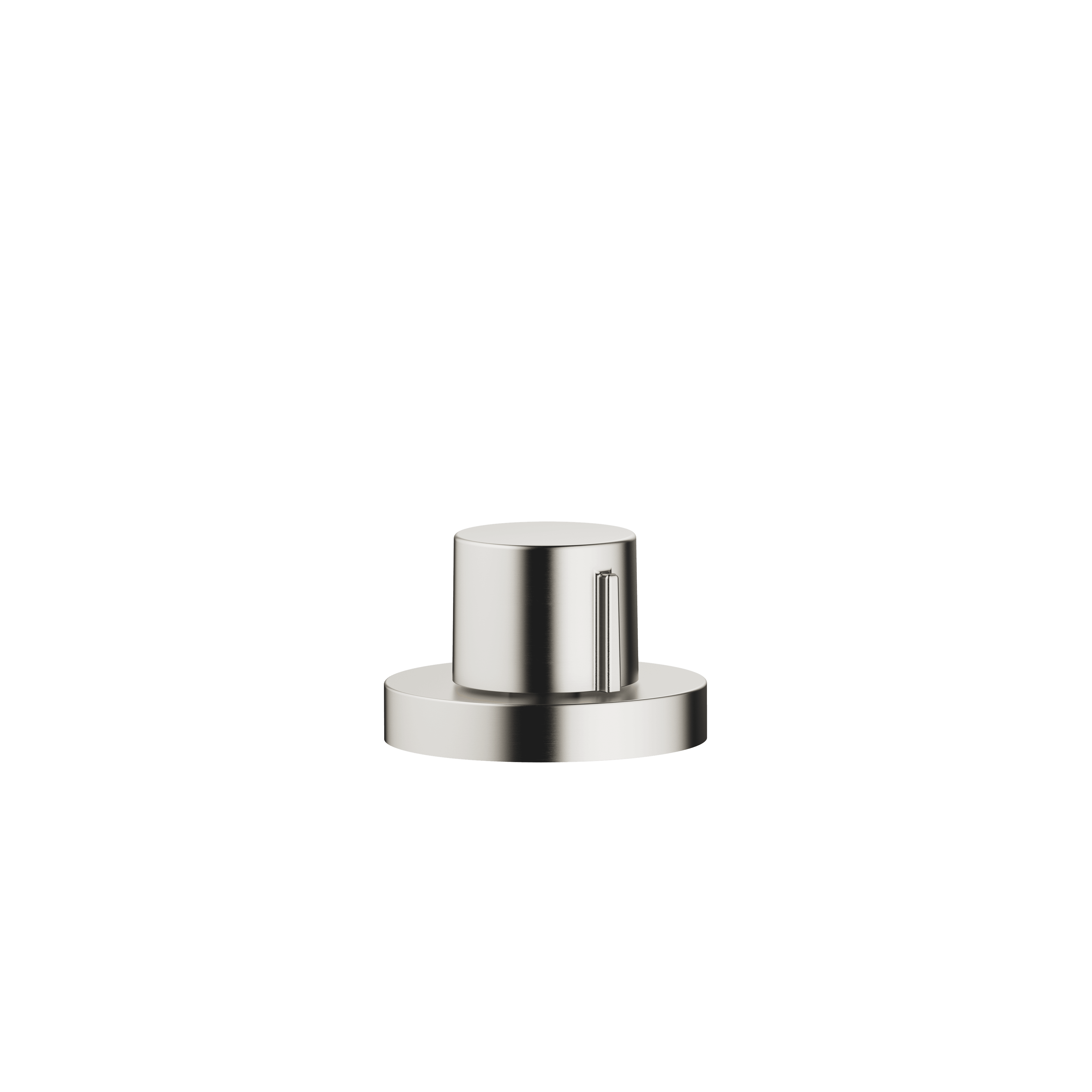 Strainer waste with control handle in Brushed Platinum