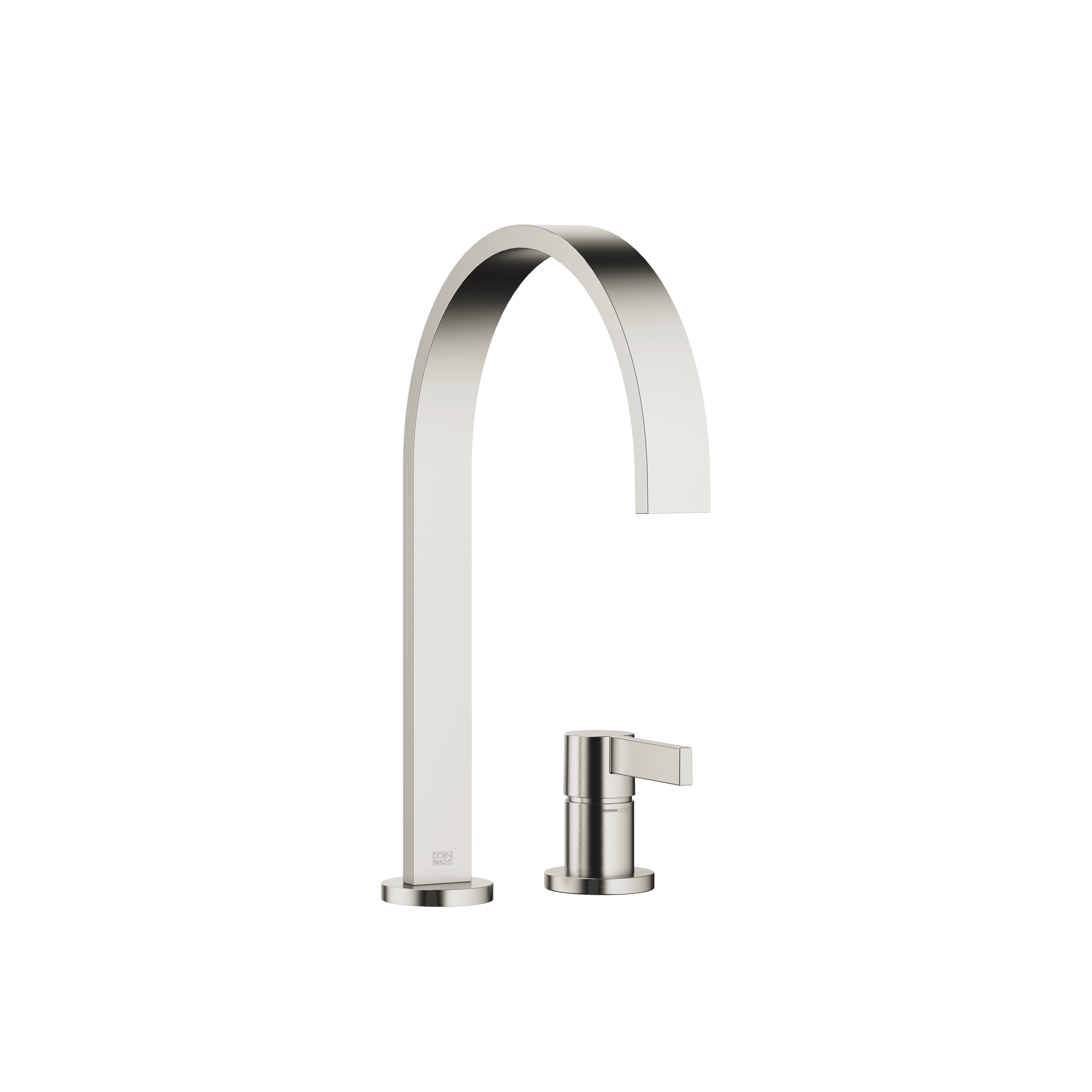 MEM Two-hole mixer with individual rosettes in Brushed Platinum