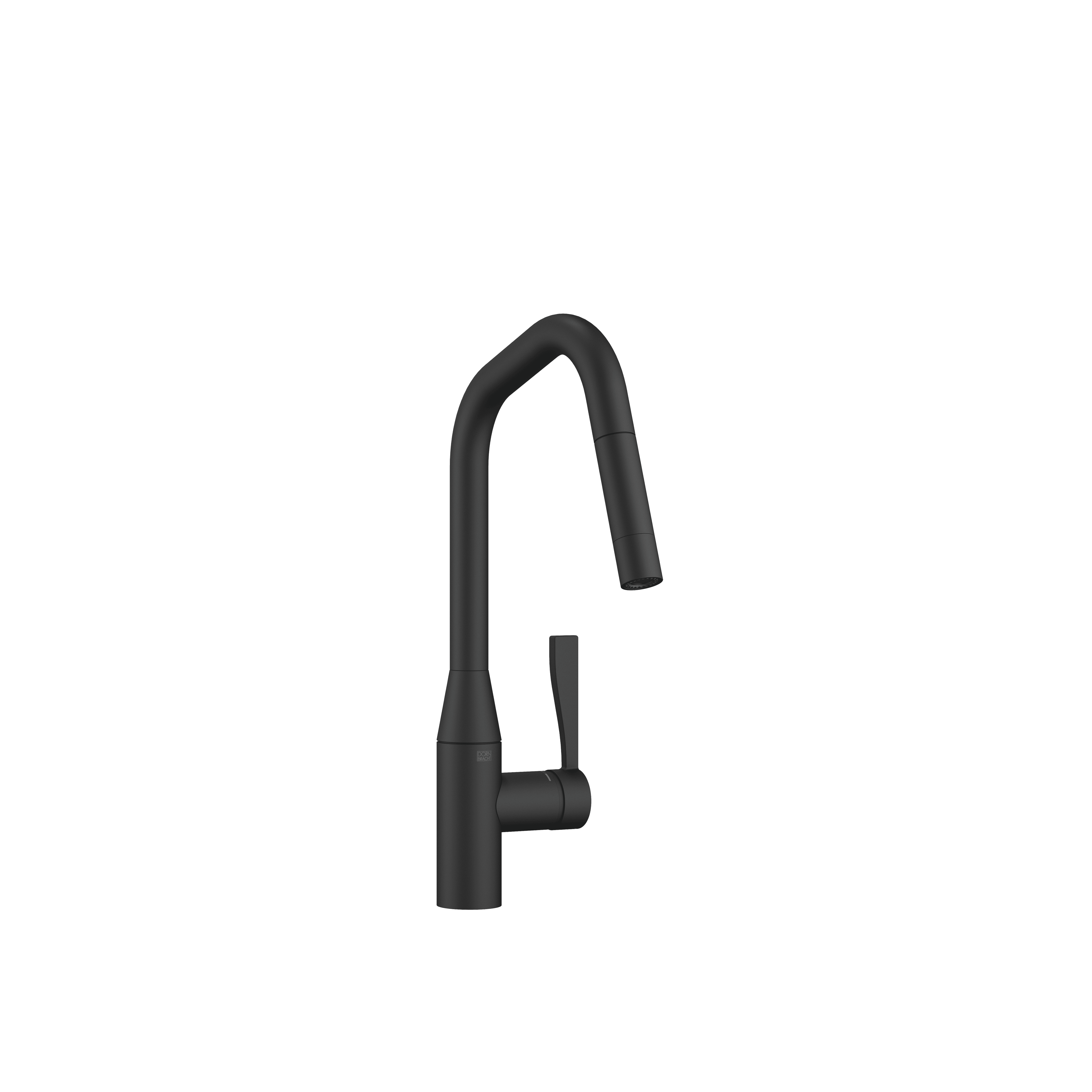 SYNC Single-lever mixer Pull-down with spray function in Matte Black