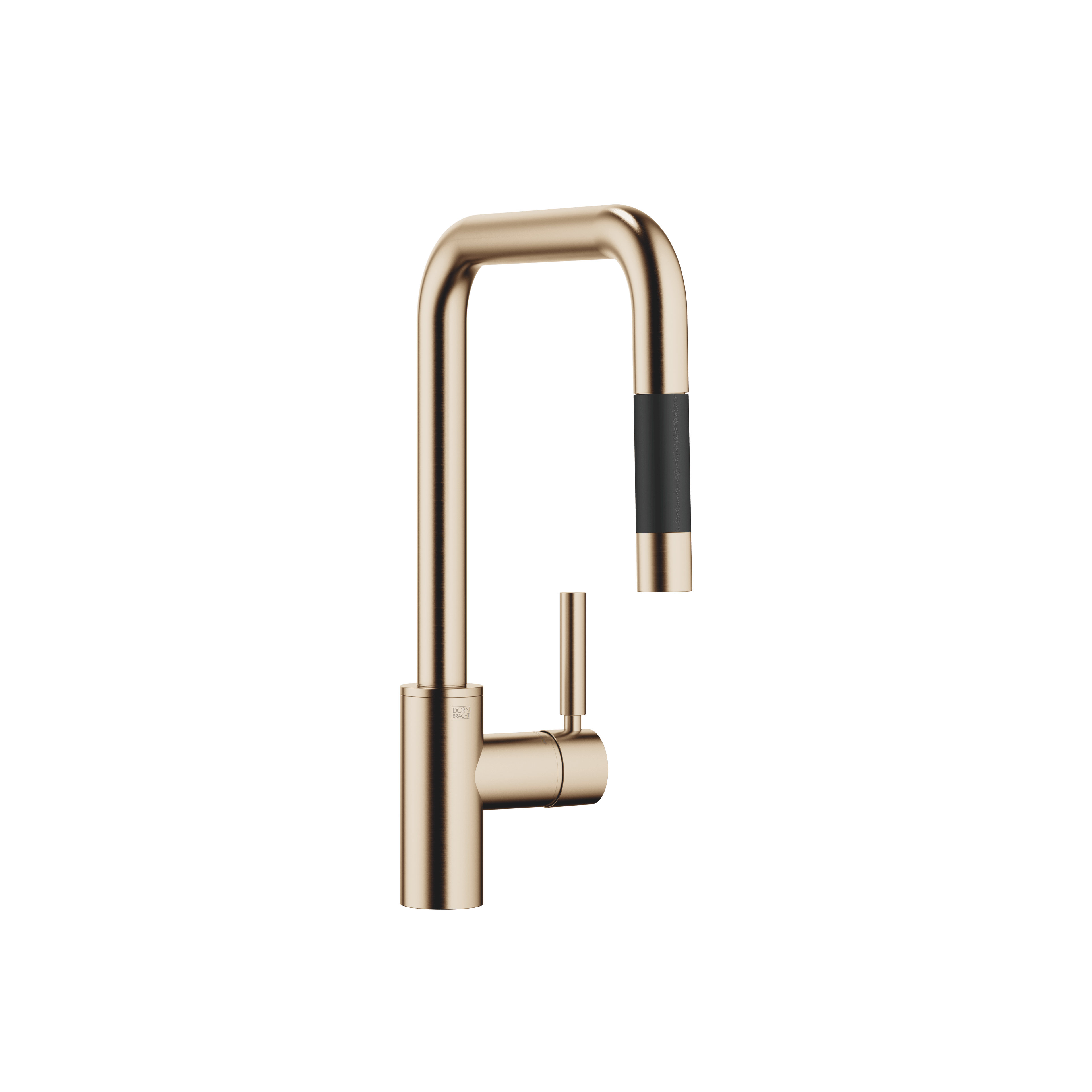 META SQUARE Single-lever mixer Pull-down with spray function in Brushed Champagne (22kt Gold)