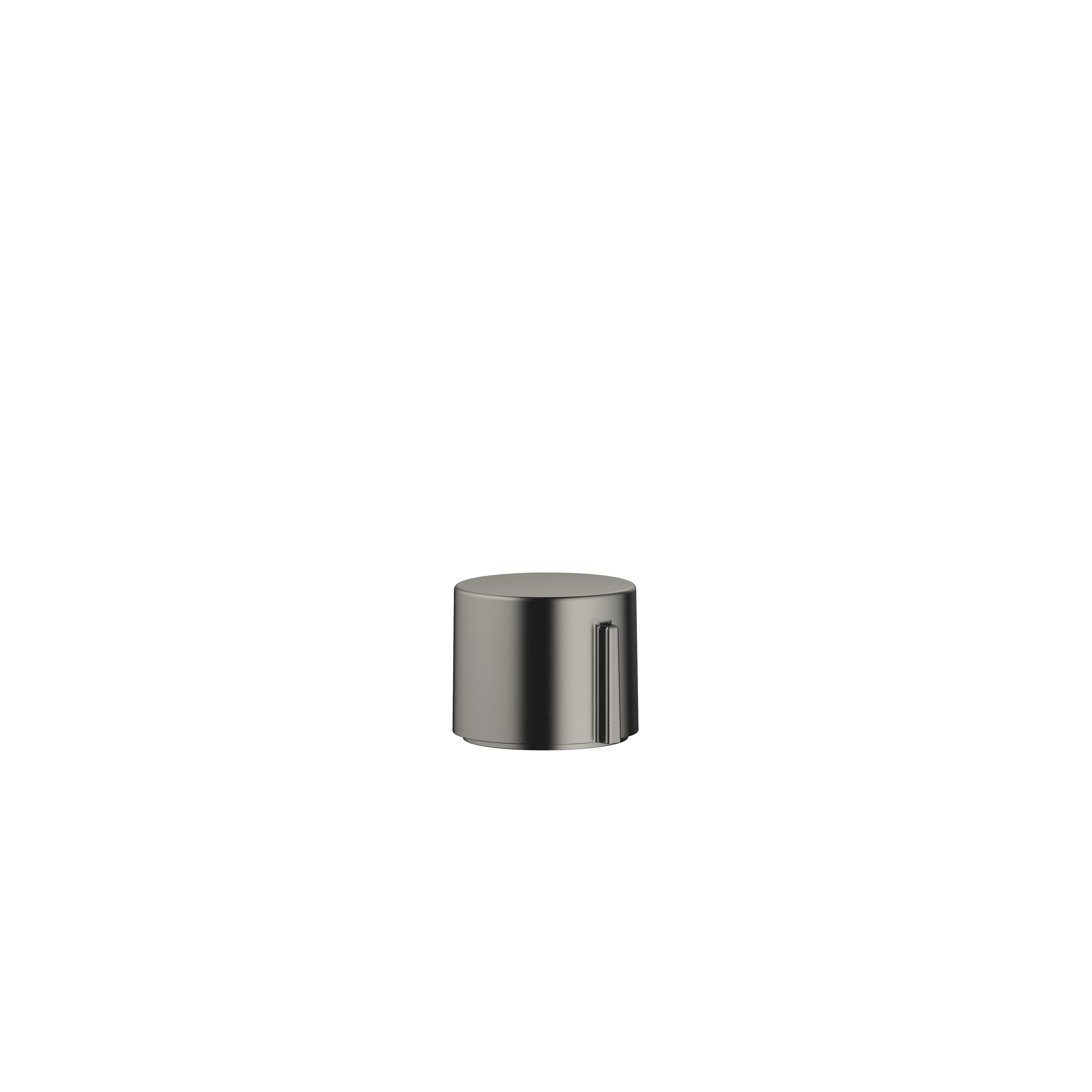 Strainer waste with control handle in Brushed Dark Platinum
