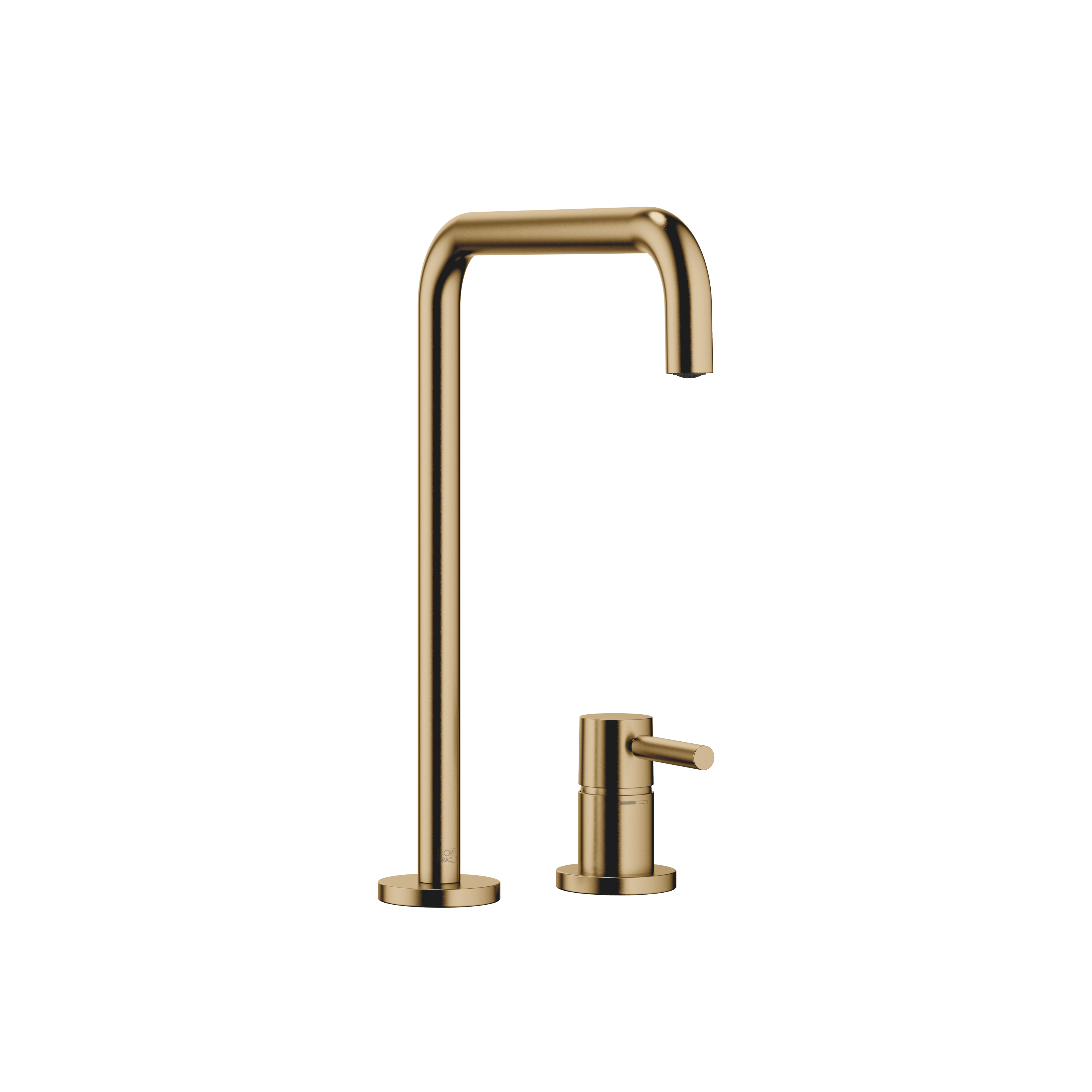 META SQUARE Two-hole mixer with individual rosettes in Brushed Dark Brass (PVD)