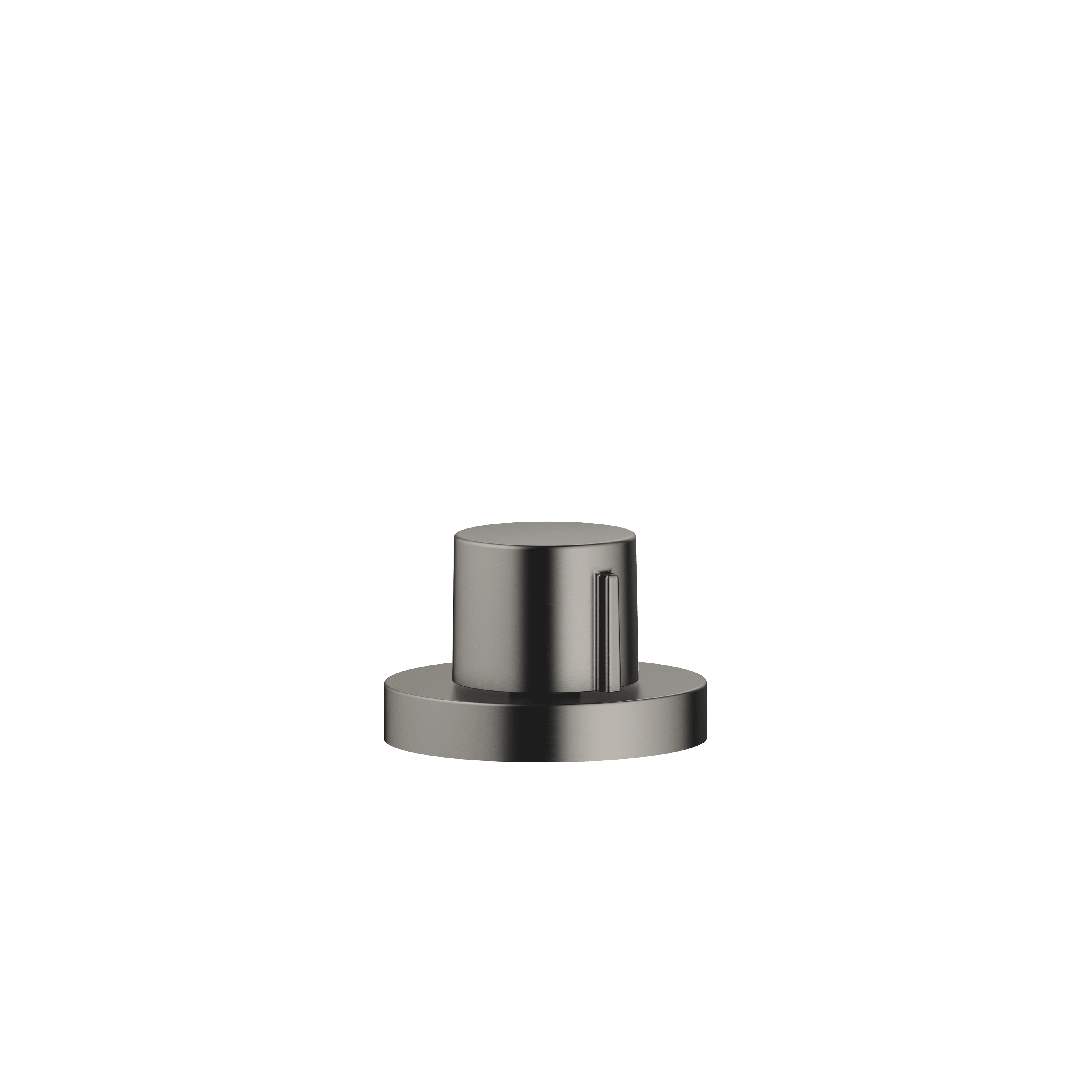 Strainer waste with control handle in Brushed Dark Platinum
