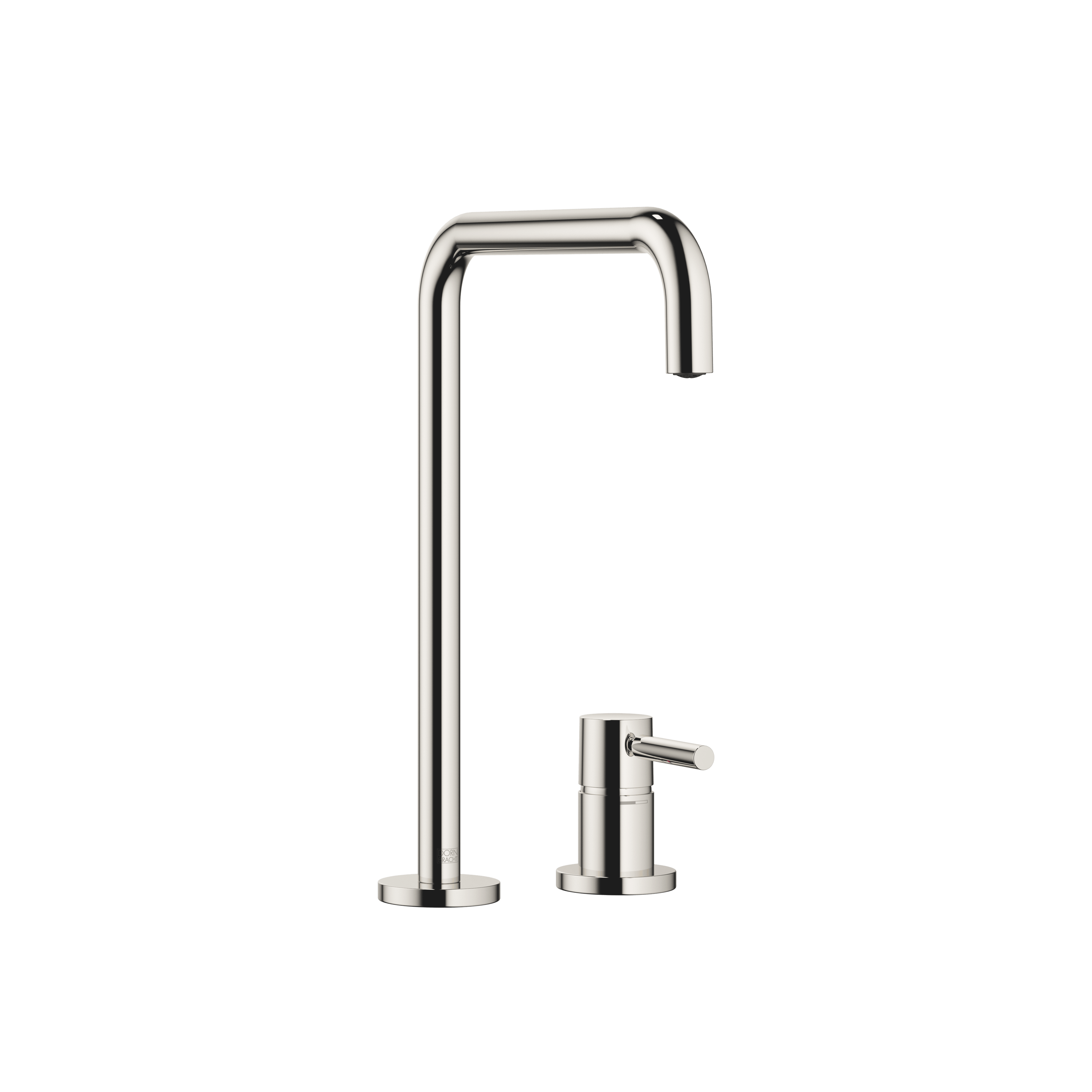 META SQUARE Two-hole mixer with individual rosettes in Platinum