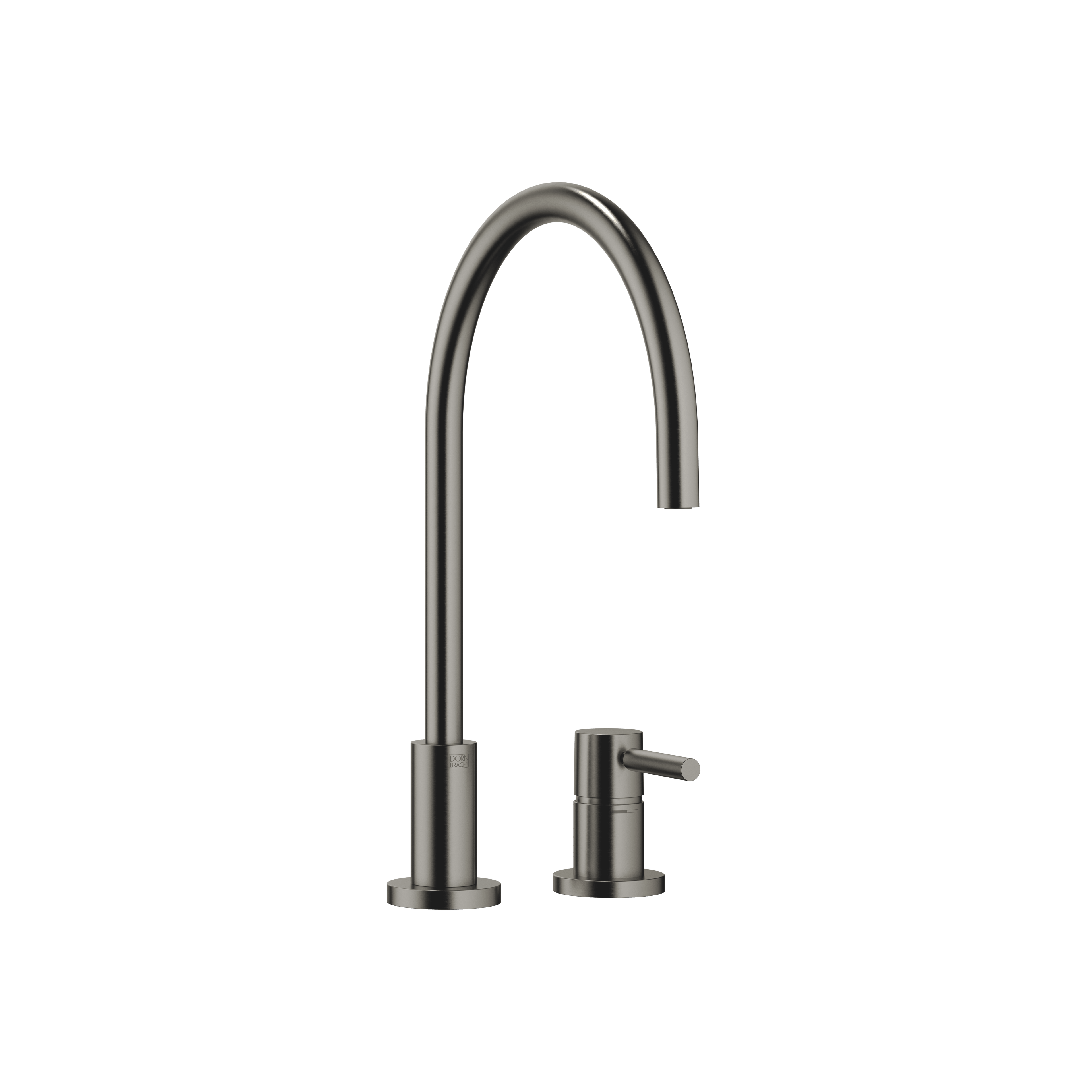 TARA Two-hole mixer with individual rosettes in Brushed Dark Platinum