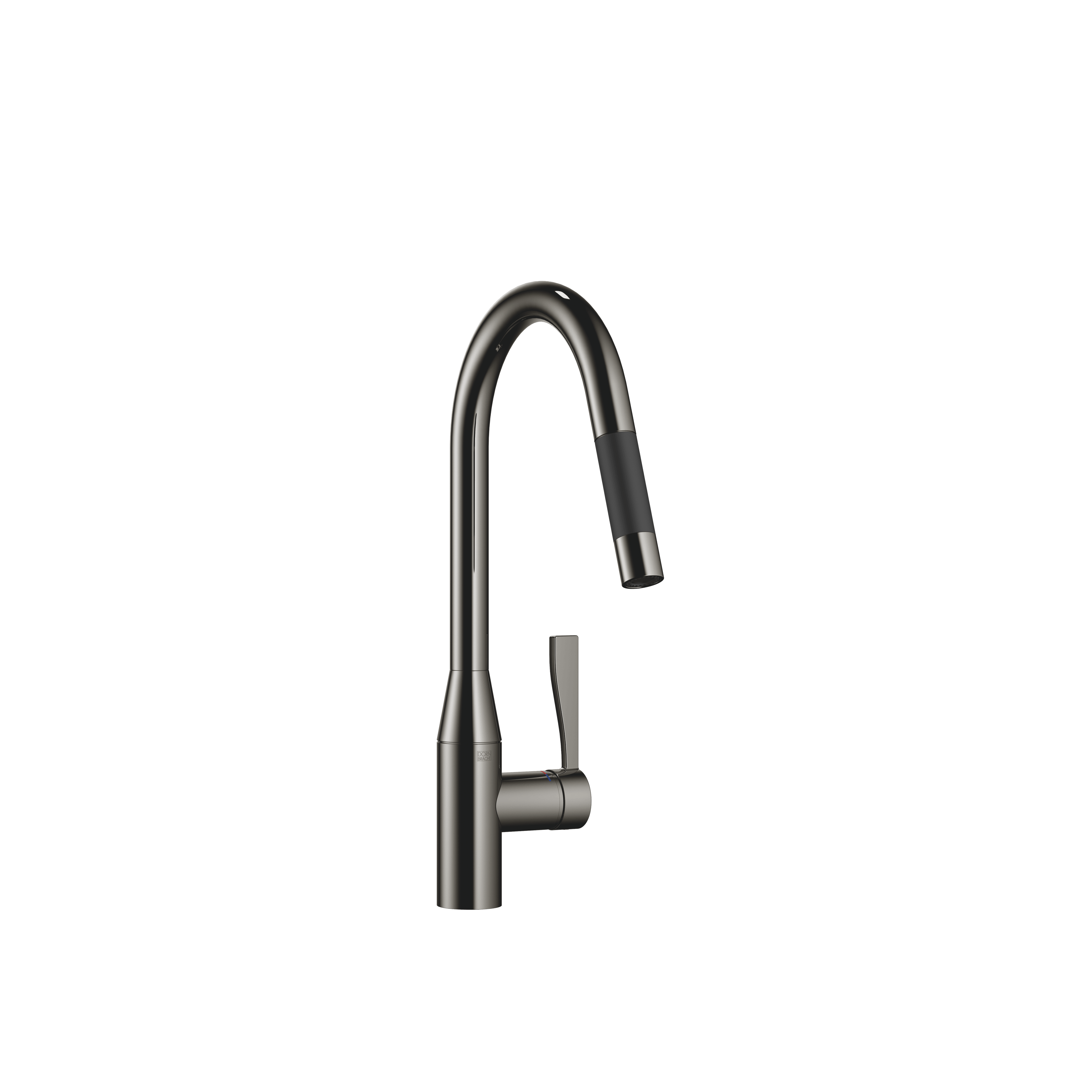 SYNC Single-lever mixer Pull-down with spray function in Dark Chrome