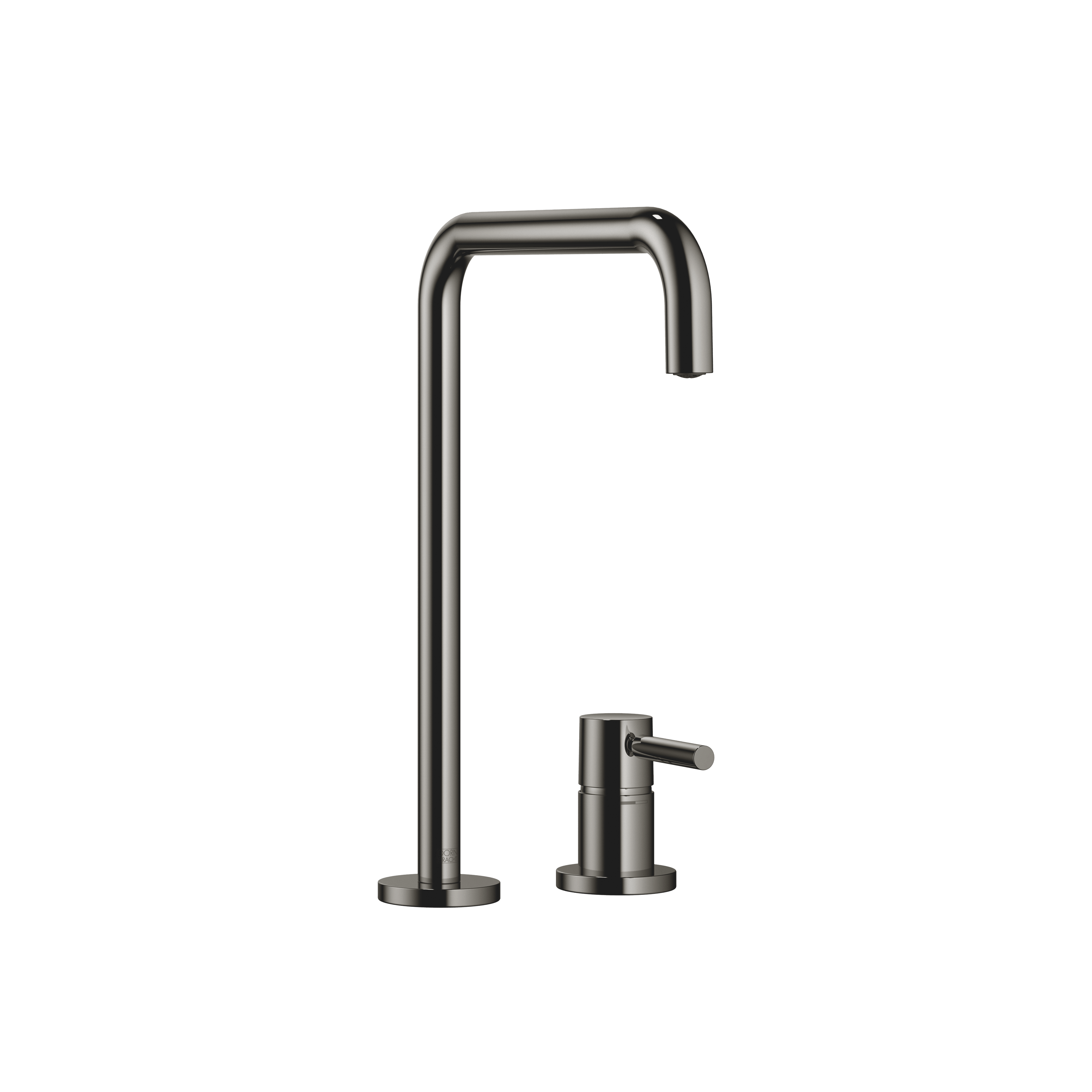 META SQUARE Two-hole mixer with individual rosettes in Dark Chrome