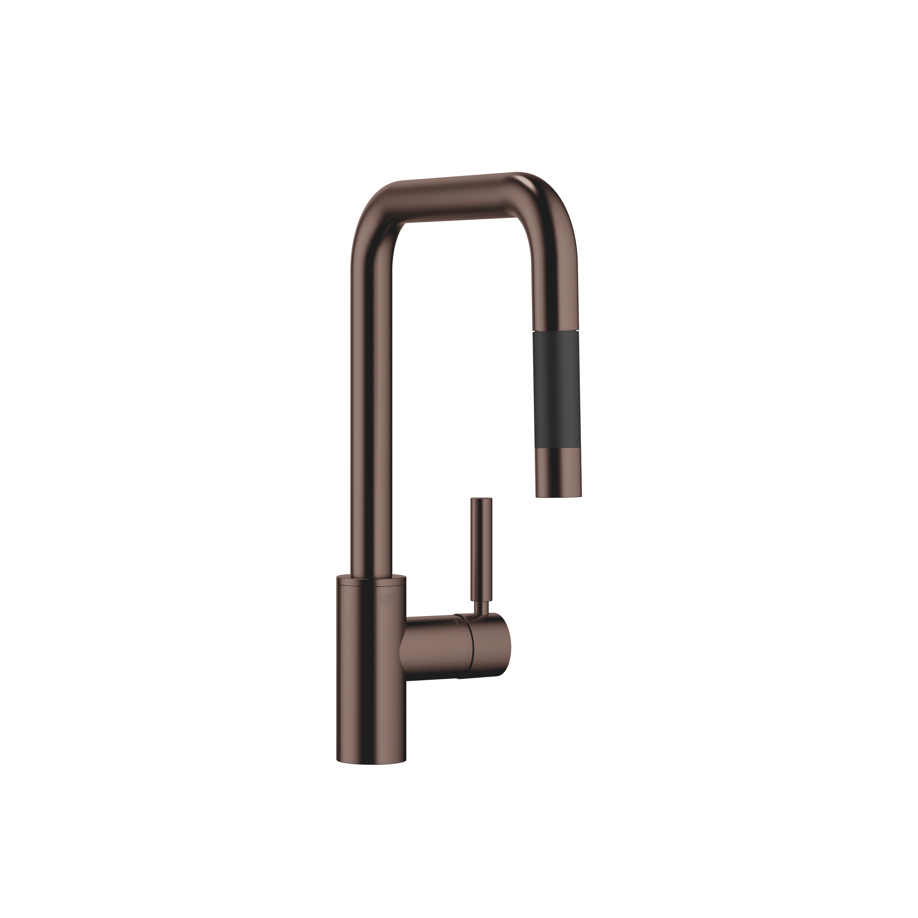 META SQUARE Single-lever mixer Pull-down with spray function in Brushed Dark Bronze (PVD)
