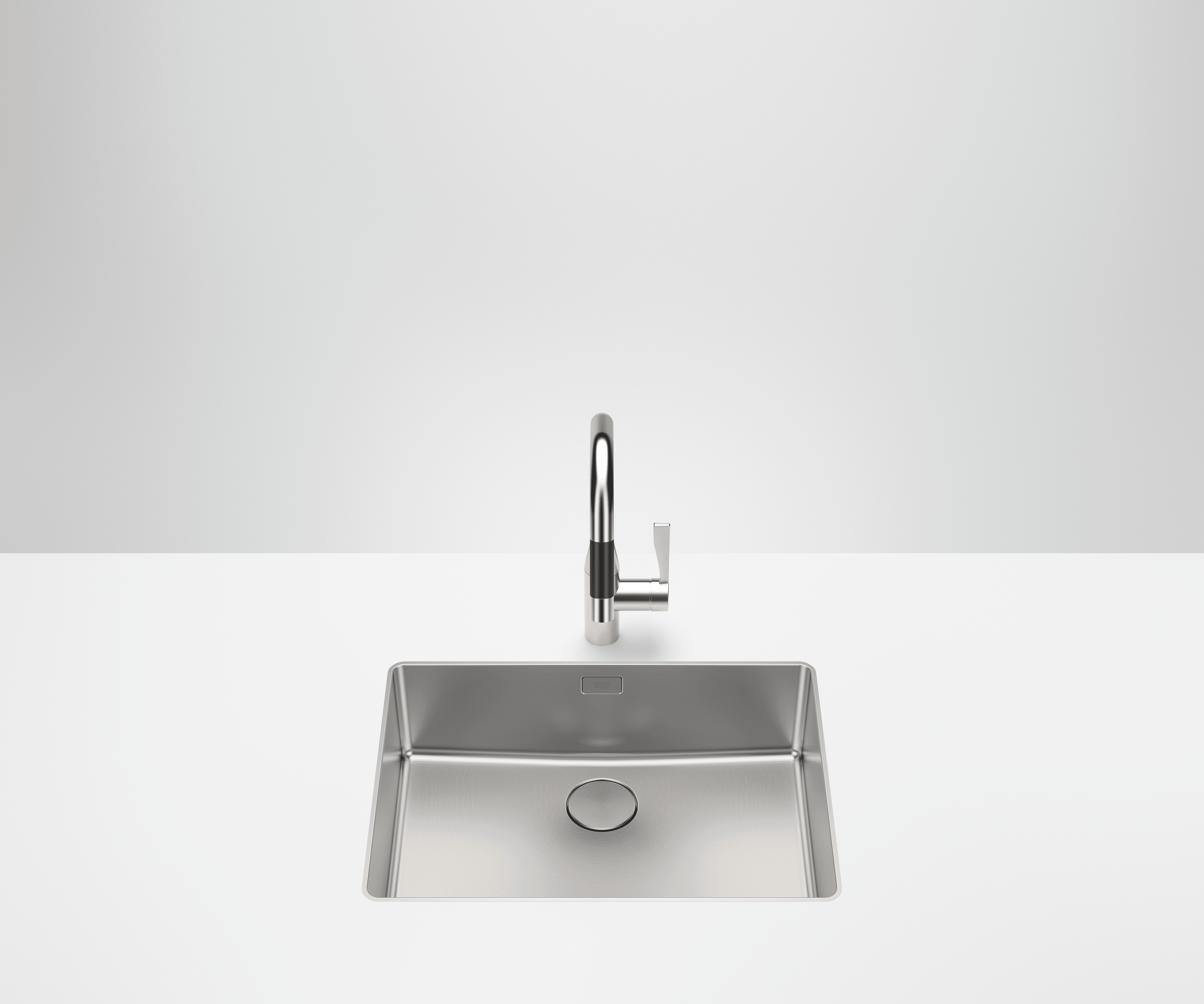 Single sink in Brushed Stainless Steel