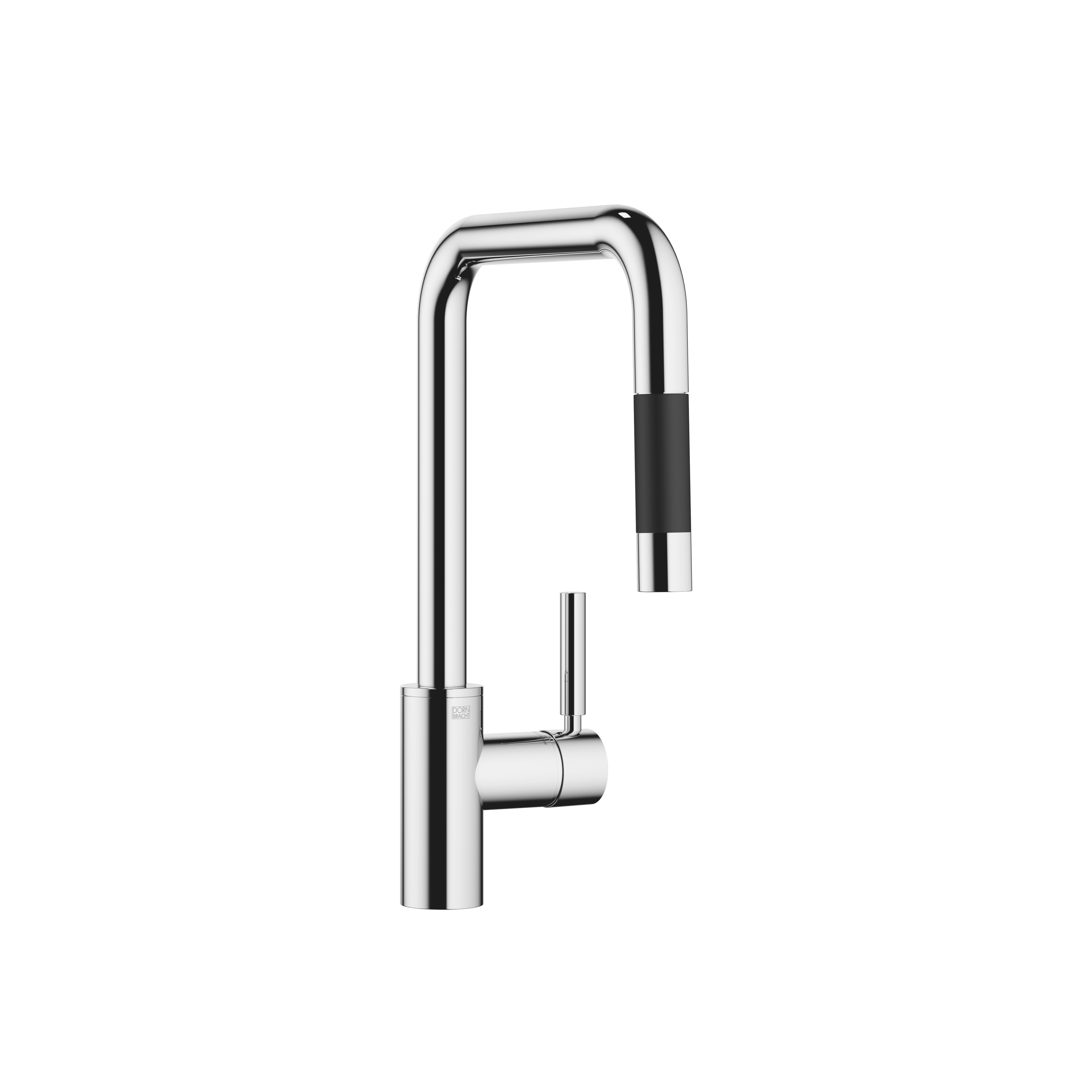META SQUARE Single-lever mixer Pull-down with spray function in Chrome