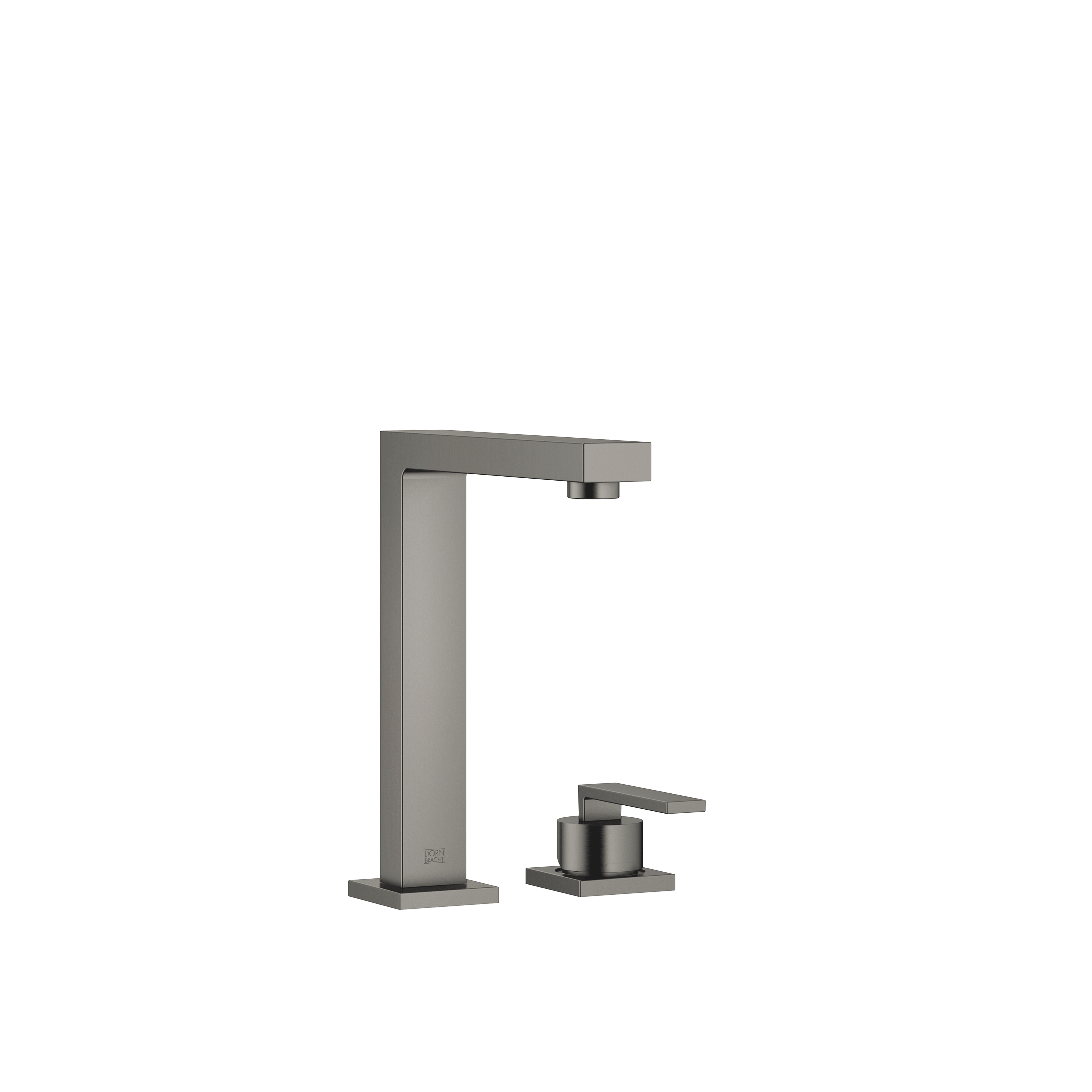 LOT BAR TAP Two-hole mixer with individual rosettes in Brushed Dark Platinum