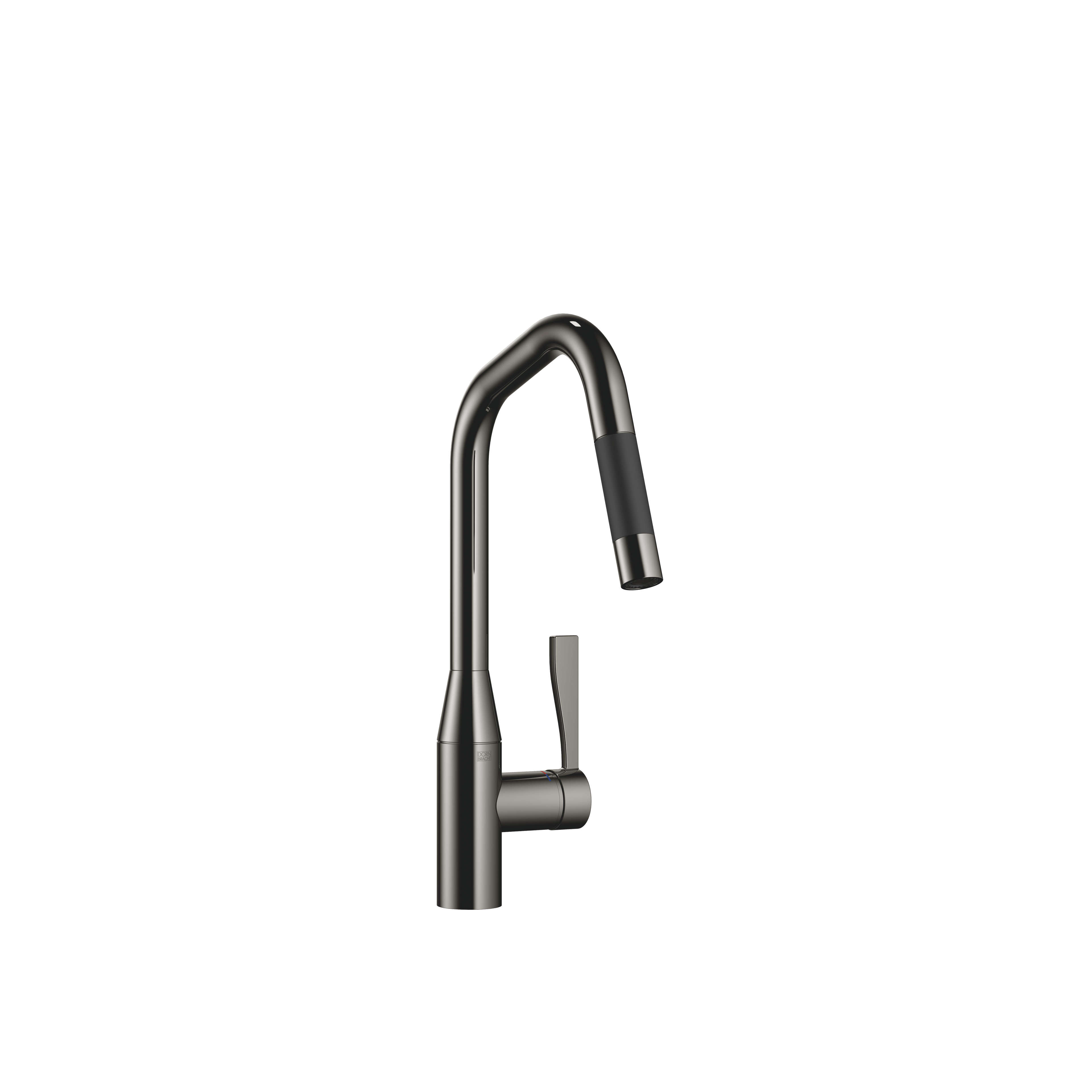 SYNC Single-lever mixer Pull-down with spray function in Dark Chrome