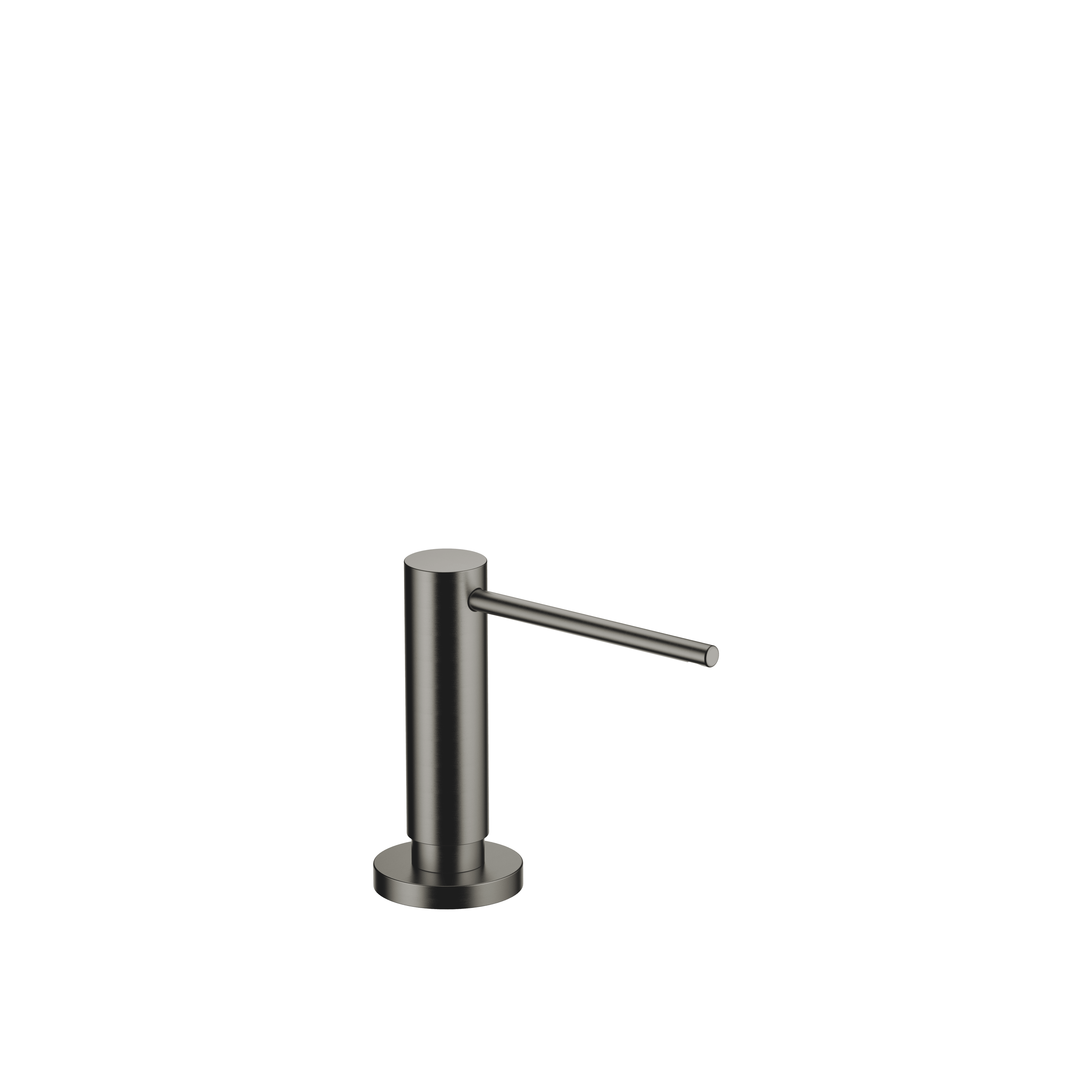Dispenser with rosette in Brushed Dark Platinum