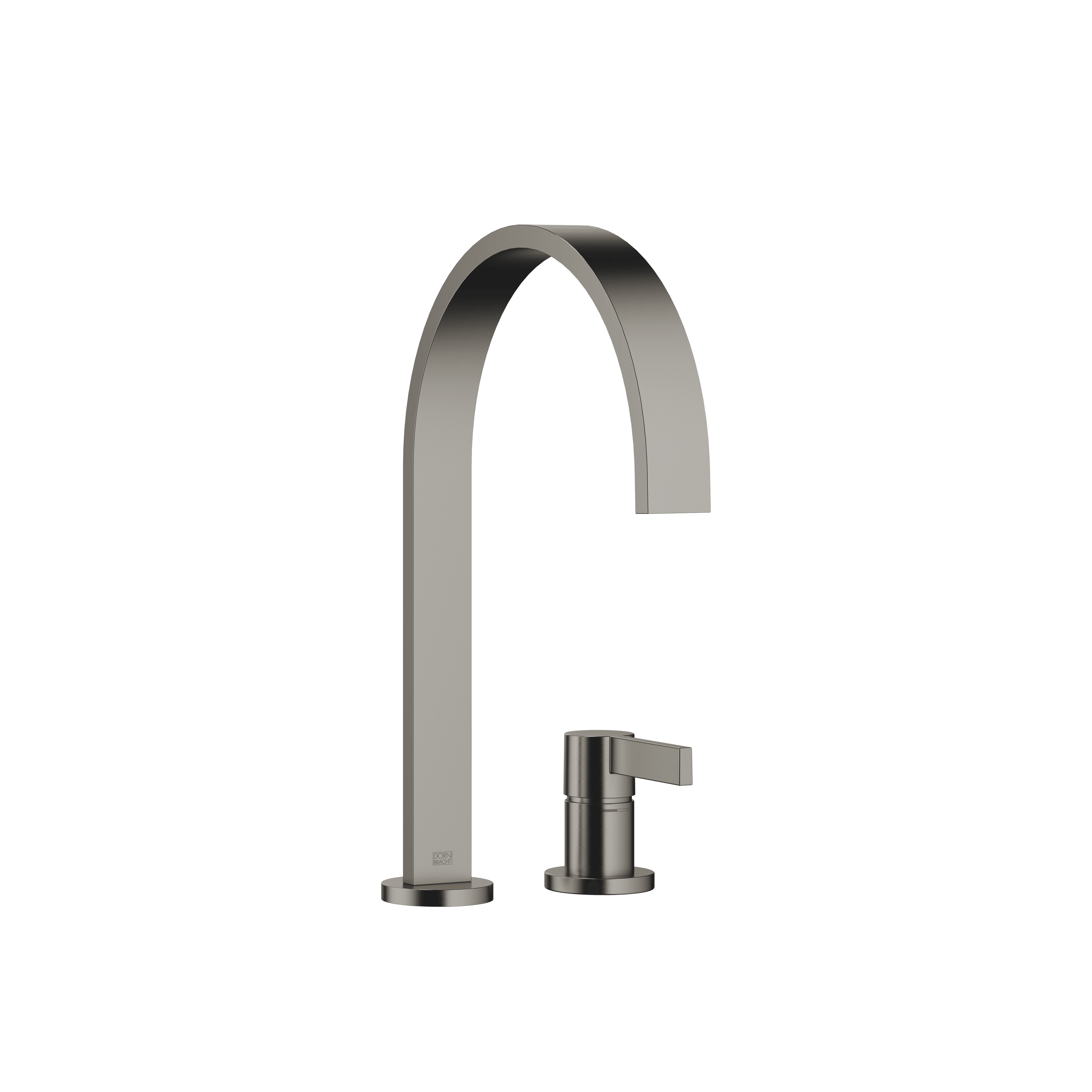 MEM Two-hole mixer with individual rosettes in Brushed Dark Platinum