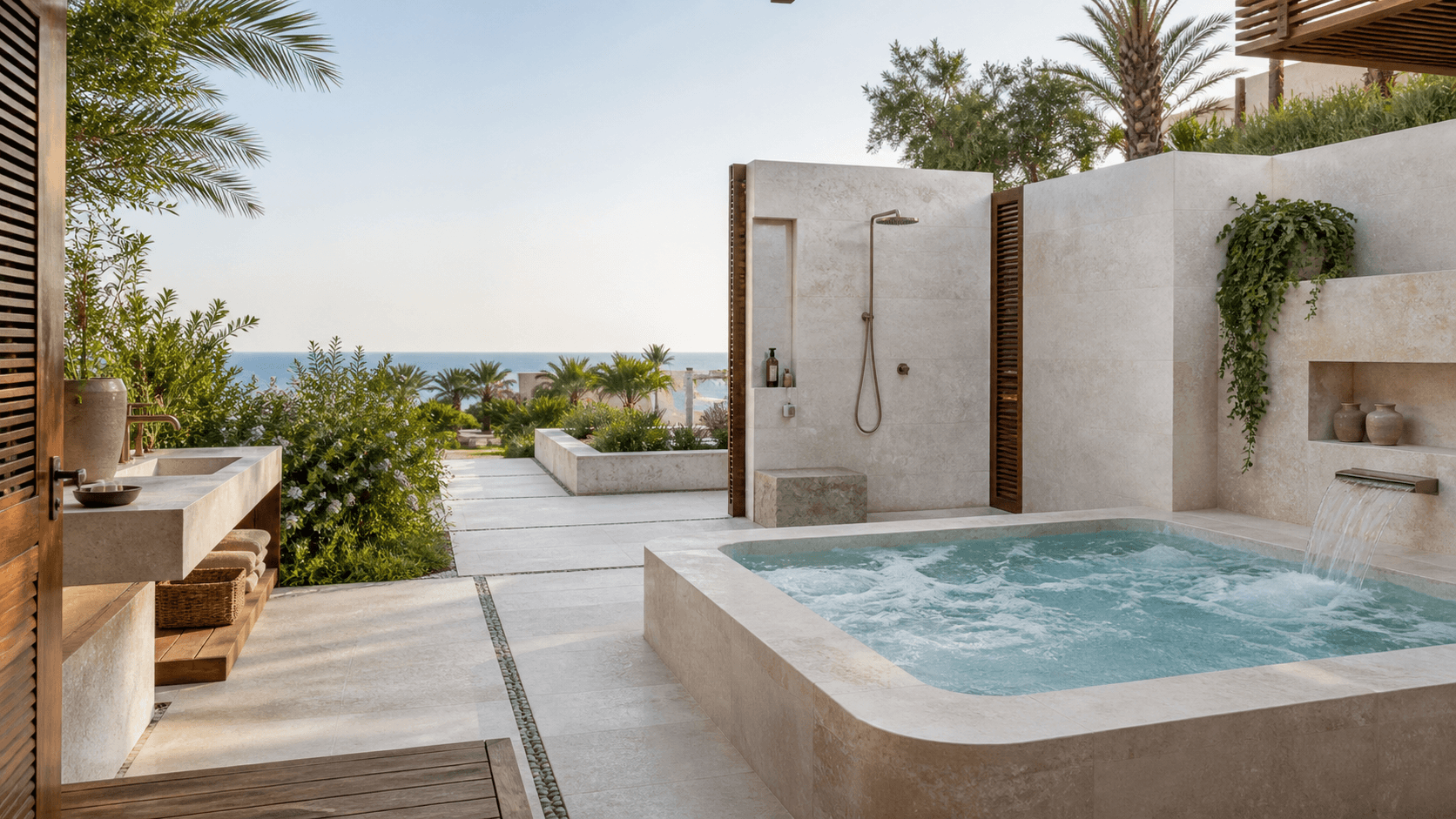 Luxury bathrooms and outdoor wellness in the North Coast