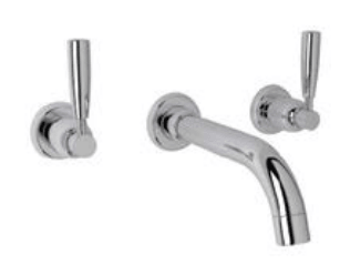 Perrin & Rowe Langbourn Three hole wall mounted basin mixer 3321