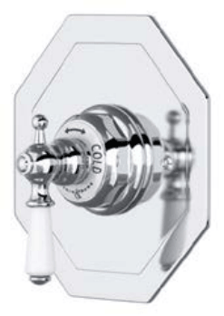 Perrin & Rowe Traditional Concealed thermostatic shower mixer without flow control with lever handle 5585