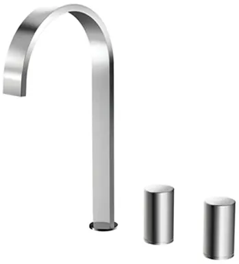 C I Contemporary 2 Handles Lavatory Faucet w/ pop up waste ( 3 holes )( Old item is DL225-1R, Regulated to 4.6LPM ) - CHROME